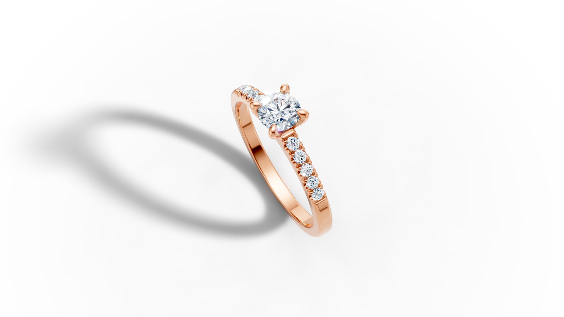 Solitaire Engagement Ring with 35 pointer gem 4claw setting  3D print model_15