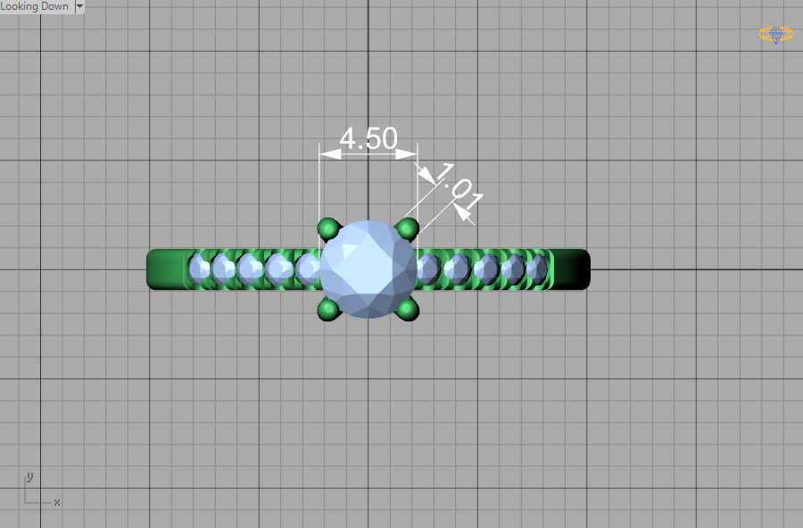 Solitaire Engagement Ring with 35 pointer gem 4claw setting  3D print model_8