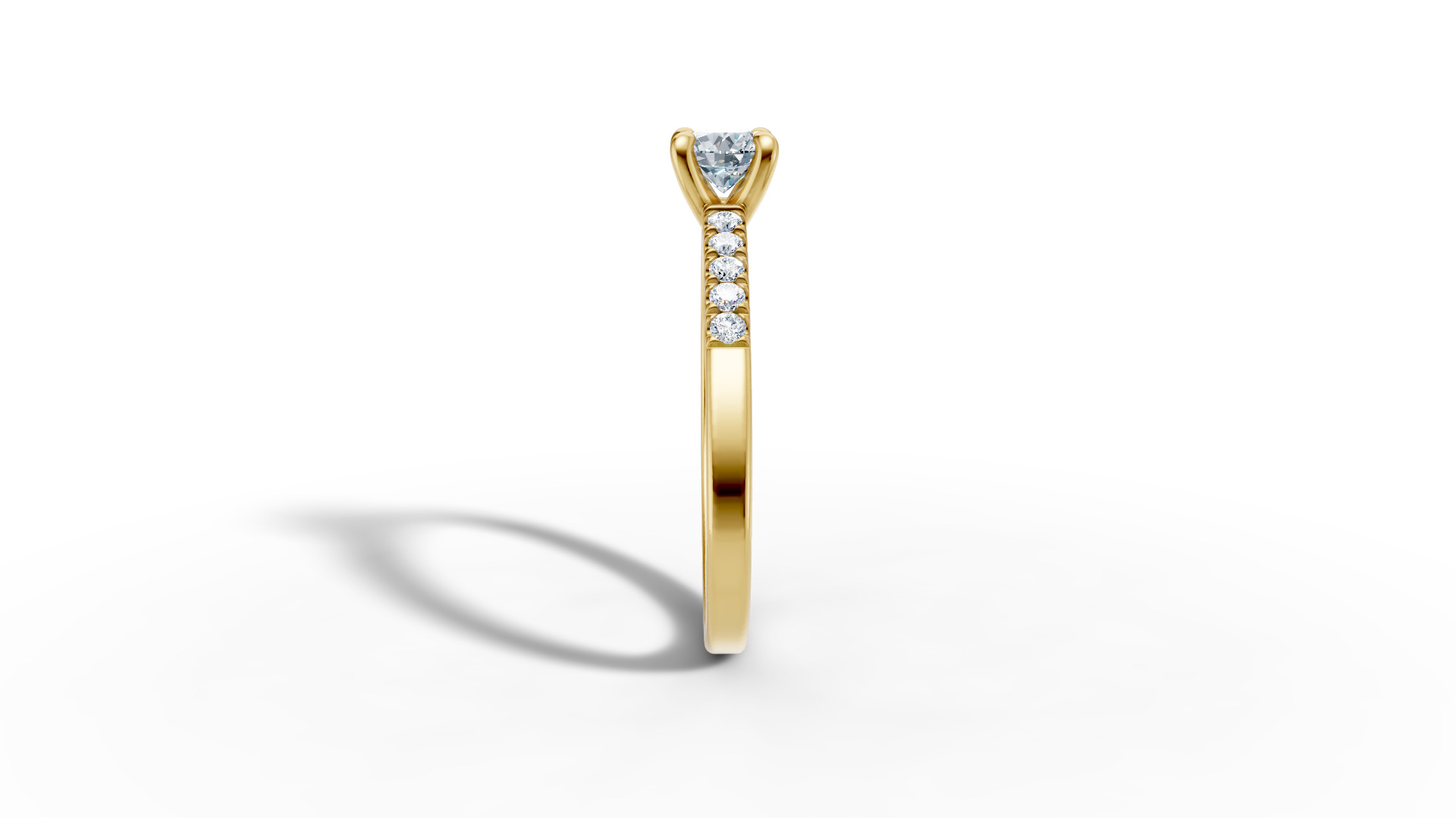 Solitaire Engagement Ring with 35 pointer gem 4claw setting  3D print model_13