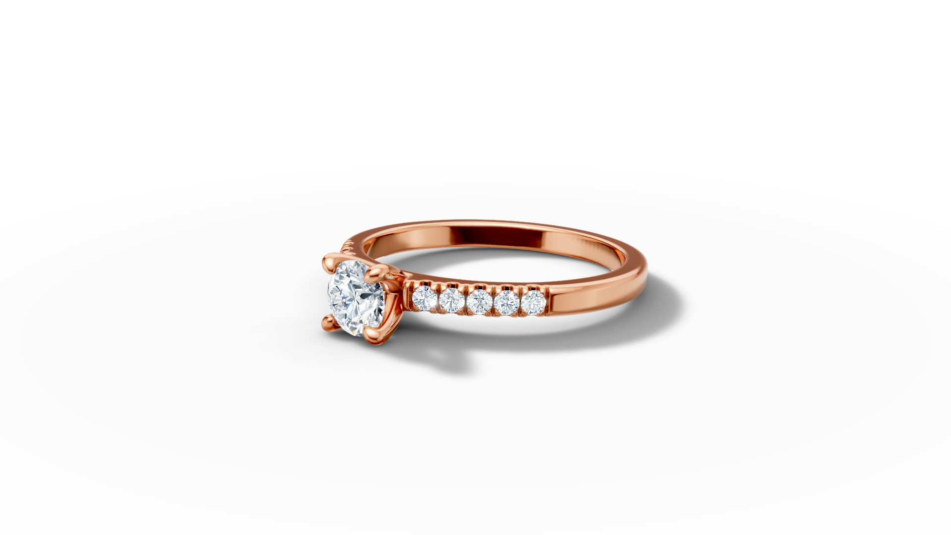 Solitaire Engagement Ring with 35 pointer gem 4claw setting  3D print model_30