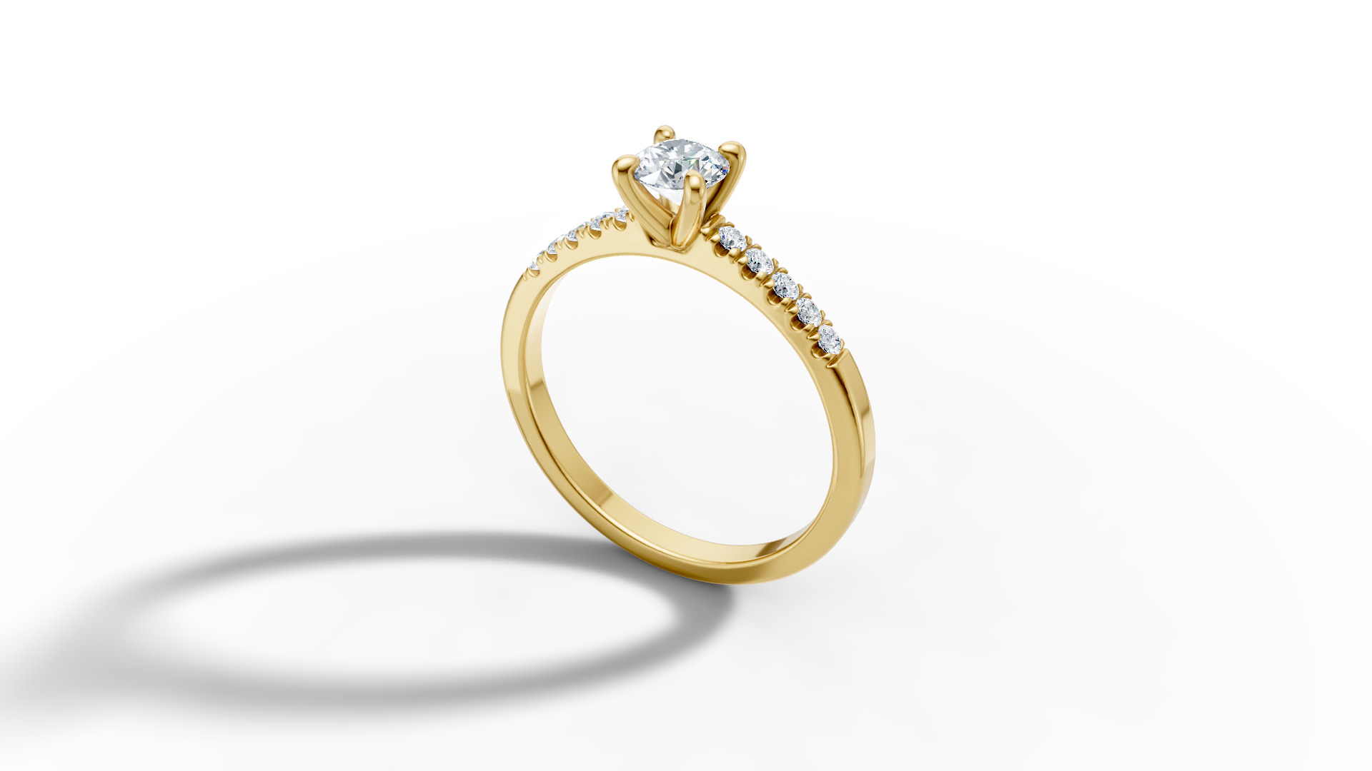Solitaire Engagement Ring with 35 pointer gem 4claw setting  3D print model_22