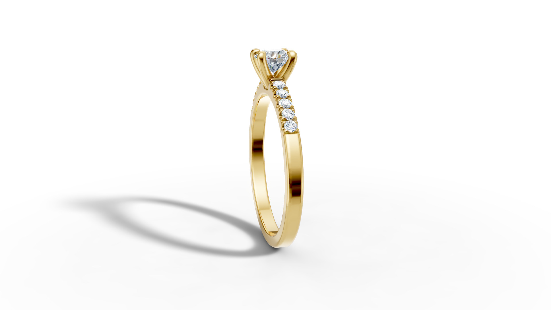 Solitaire Engagement Ring with 35 pointer gem 4claw setting  3D print model_5
