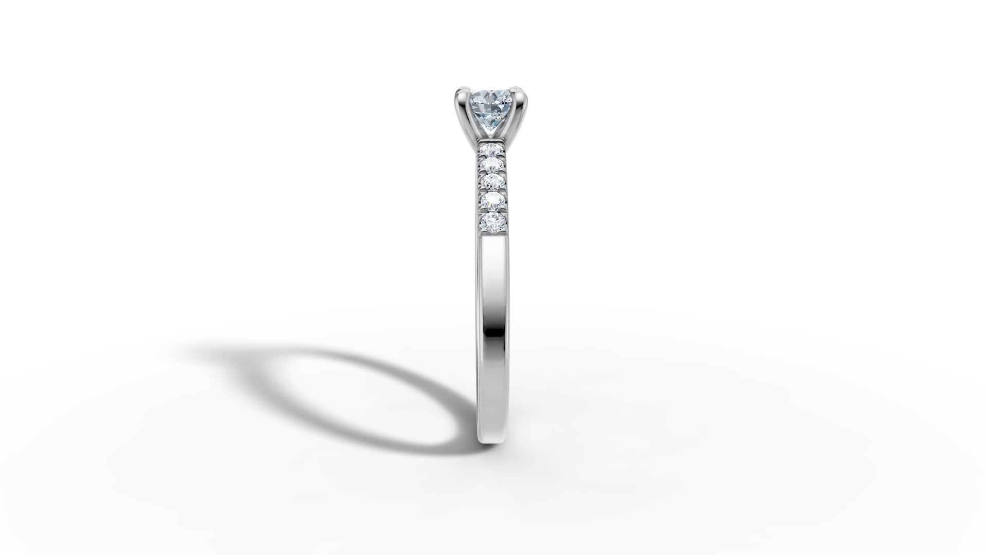 Solitaire Engagement Ring with 35 pointer gem 4claw setting  3D print model_14