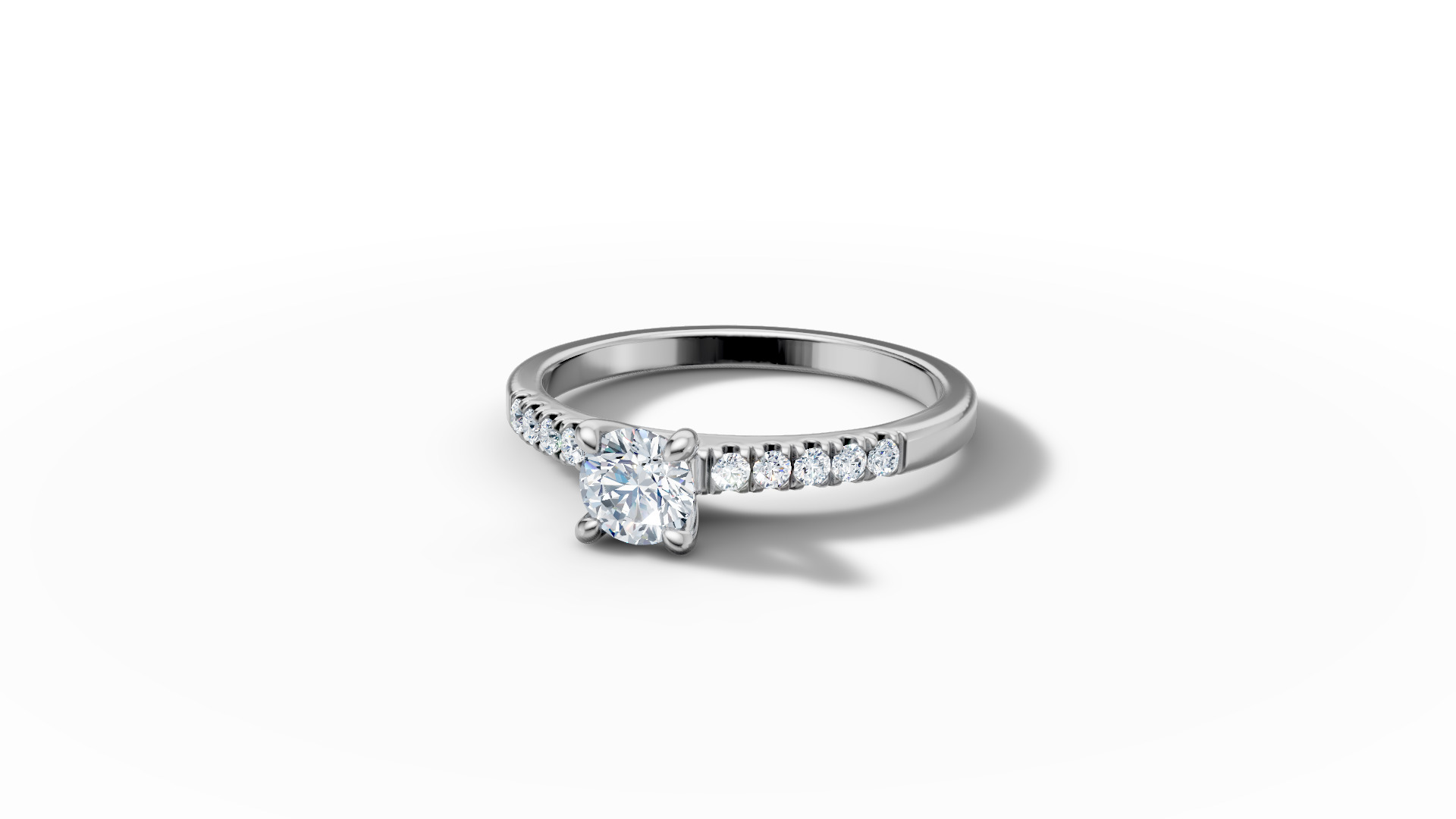 Solitaire Engagement Ring with 35 pointer gem 4claw setting  3D print model_33