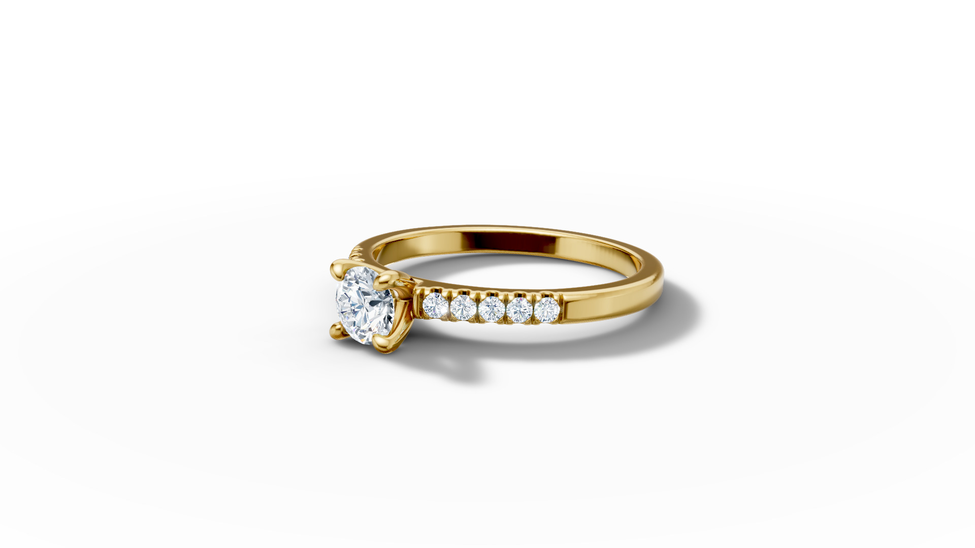 Solitaire Engagement Ring with 35 pointer gem 4claw setting  3D print model_31