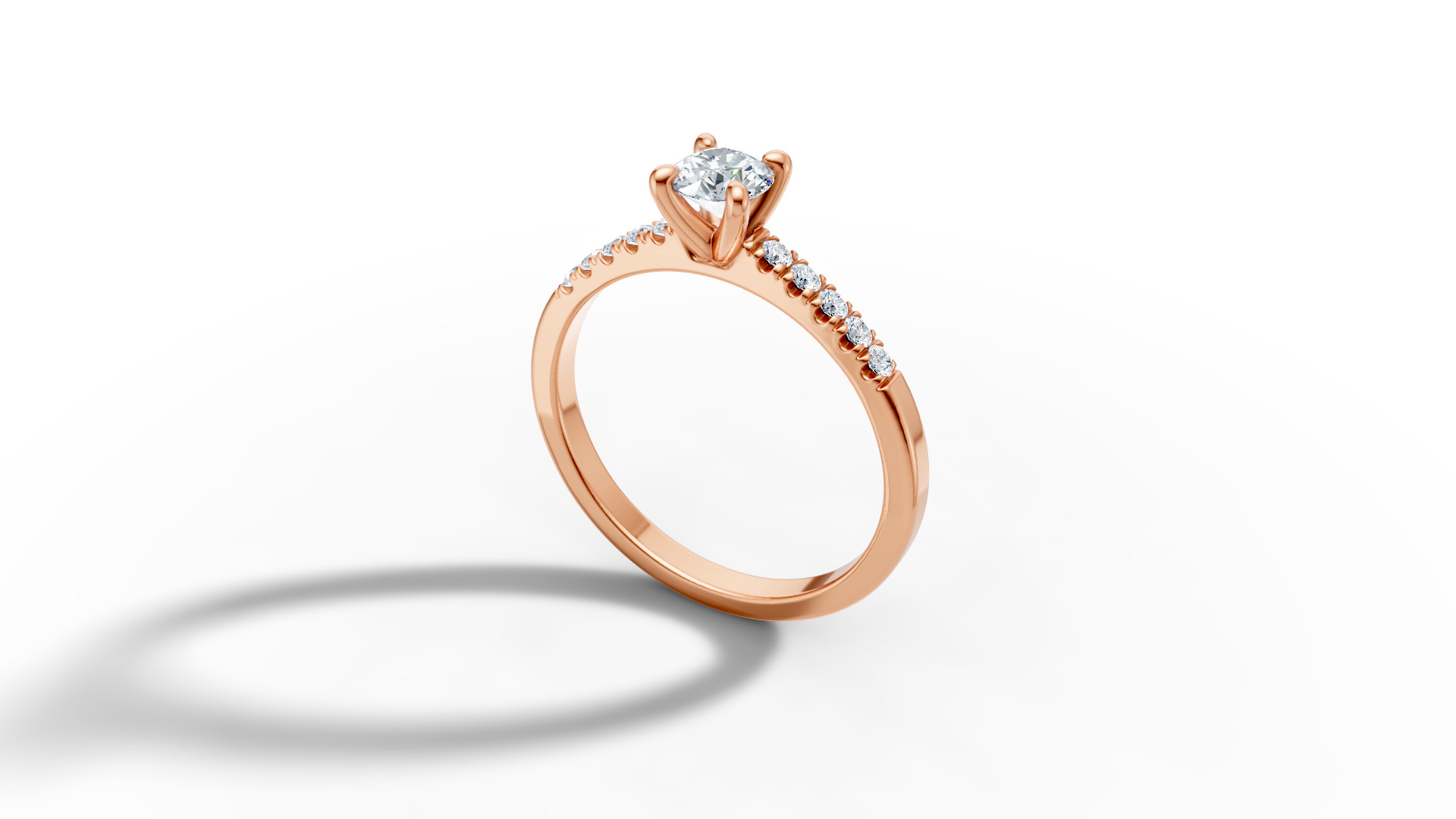 Solitaire Engagement Ring with 35 pointer gem 4claw setting  3D print model_21