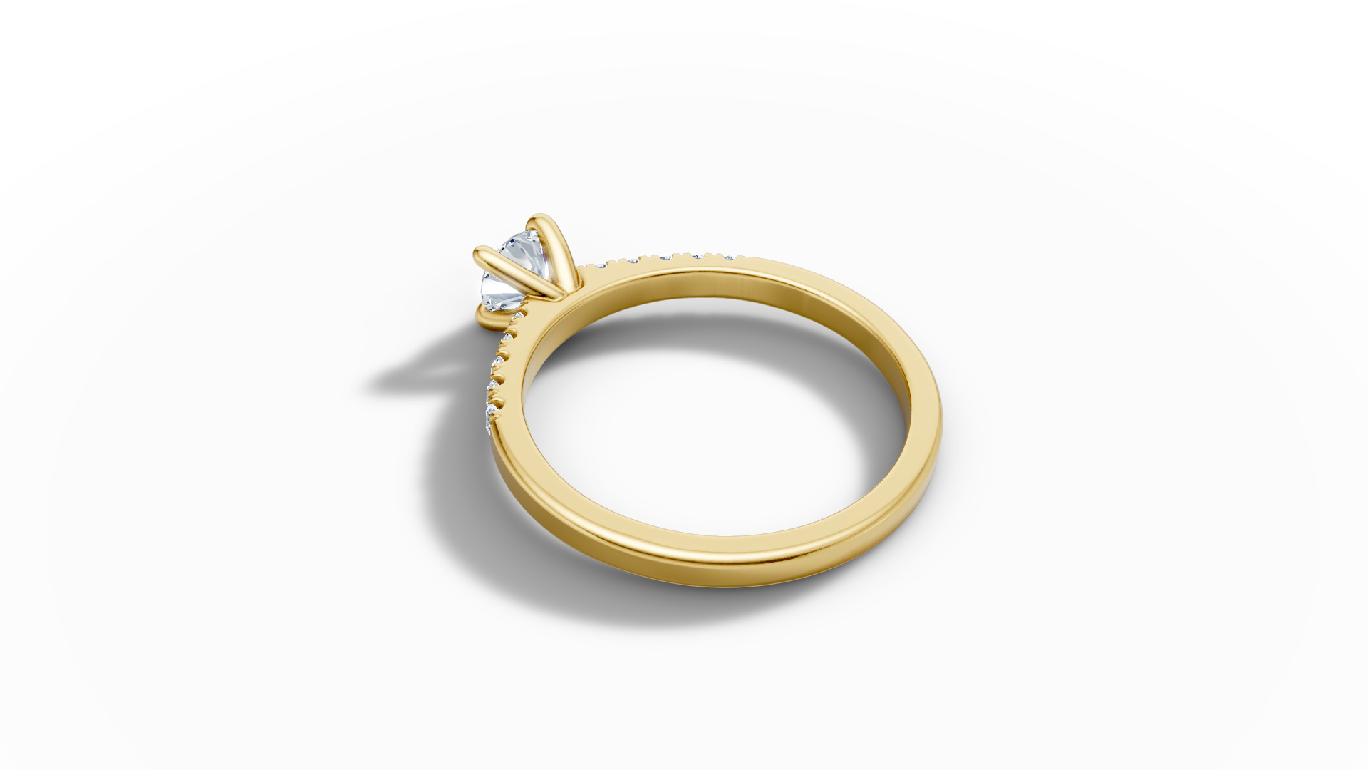 Solitaire Engagement Ring with 35 pointer gem 4claw setting  3D print model_37