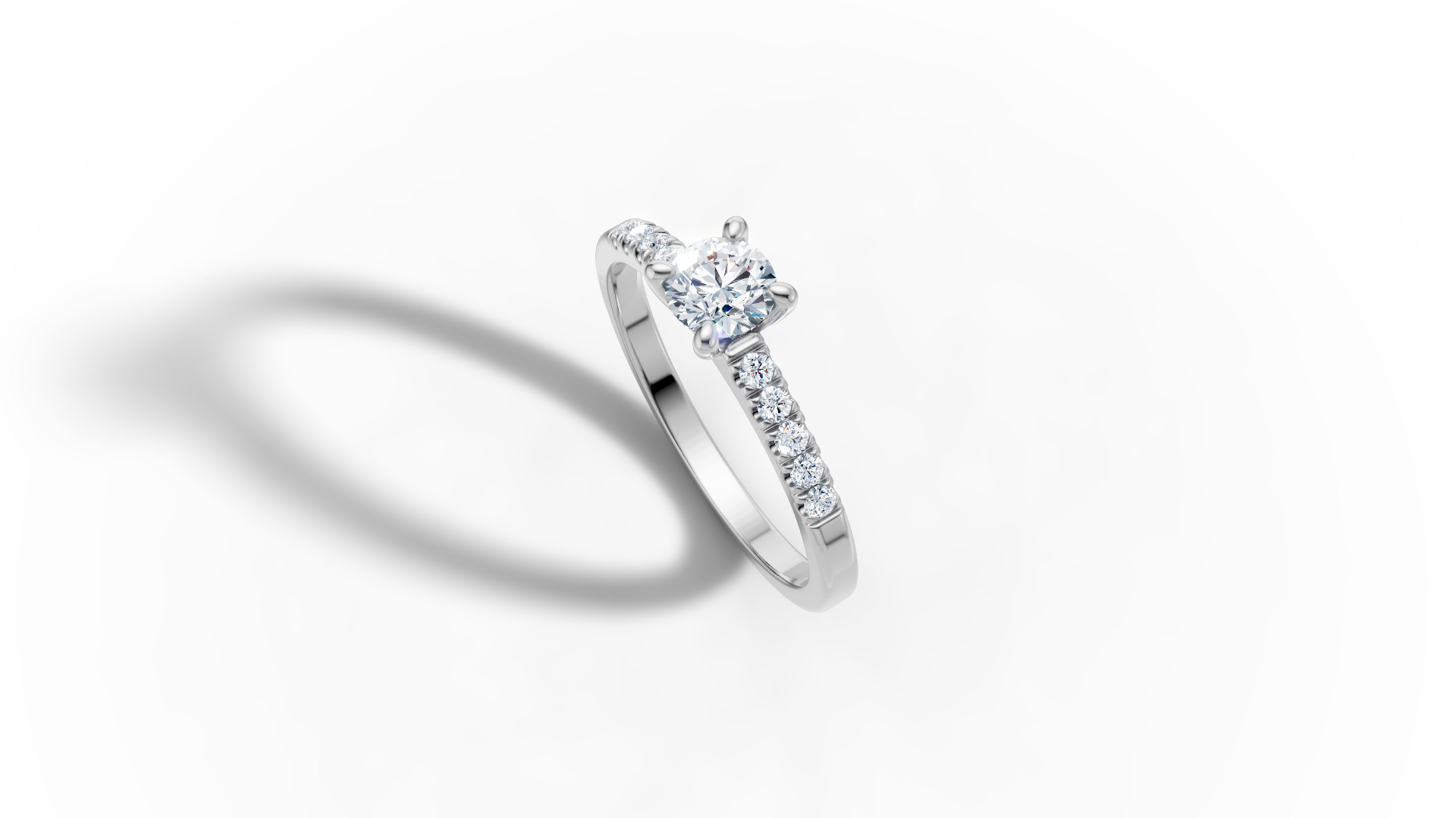 Solitaire Engagement Ring with 35 pointer gem 4claw setting  3D print model_17