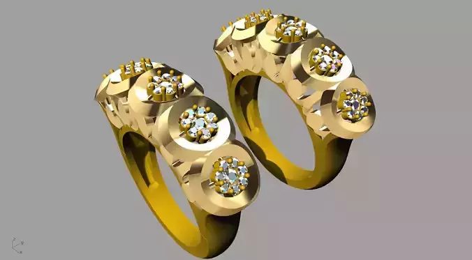 Golden Rings with Multi-Diamond Clusters
