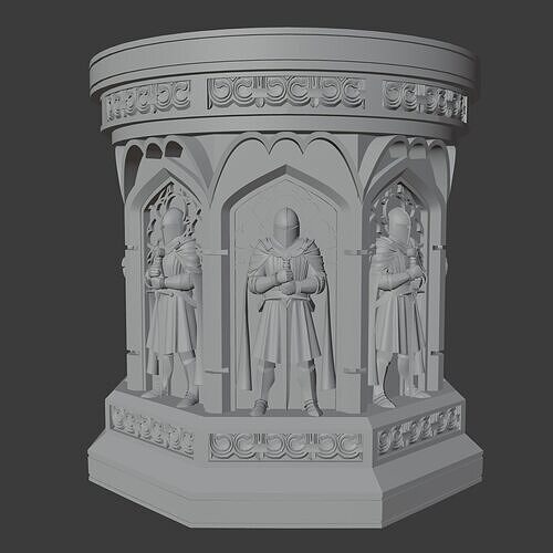 Gothic Knight Pot Medieval Decorative Vase 3D print model