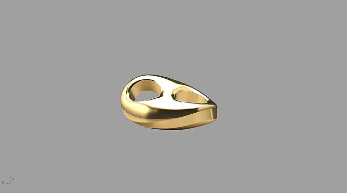 Curved Gold Abstract Pendant 3D print model