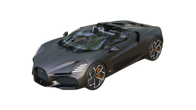 Bugatti W16 Mistral Low-poly 3D model