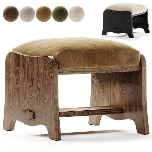 Gable Ottoman Pouf 3D model