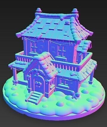 Casa Azul de Navidad 3D print model