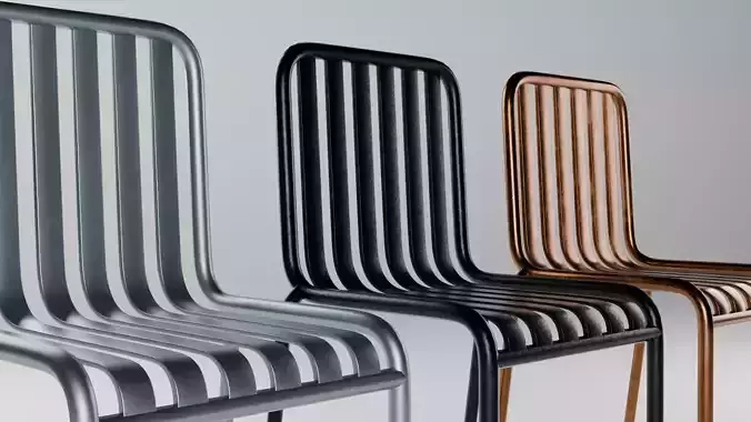 3D Steel Chair Pack - 10 Variants Game-Ready PBR Asset