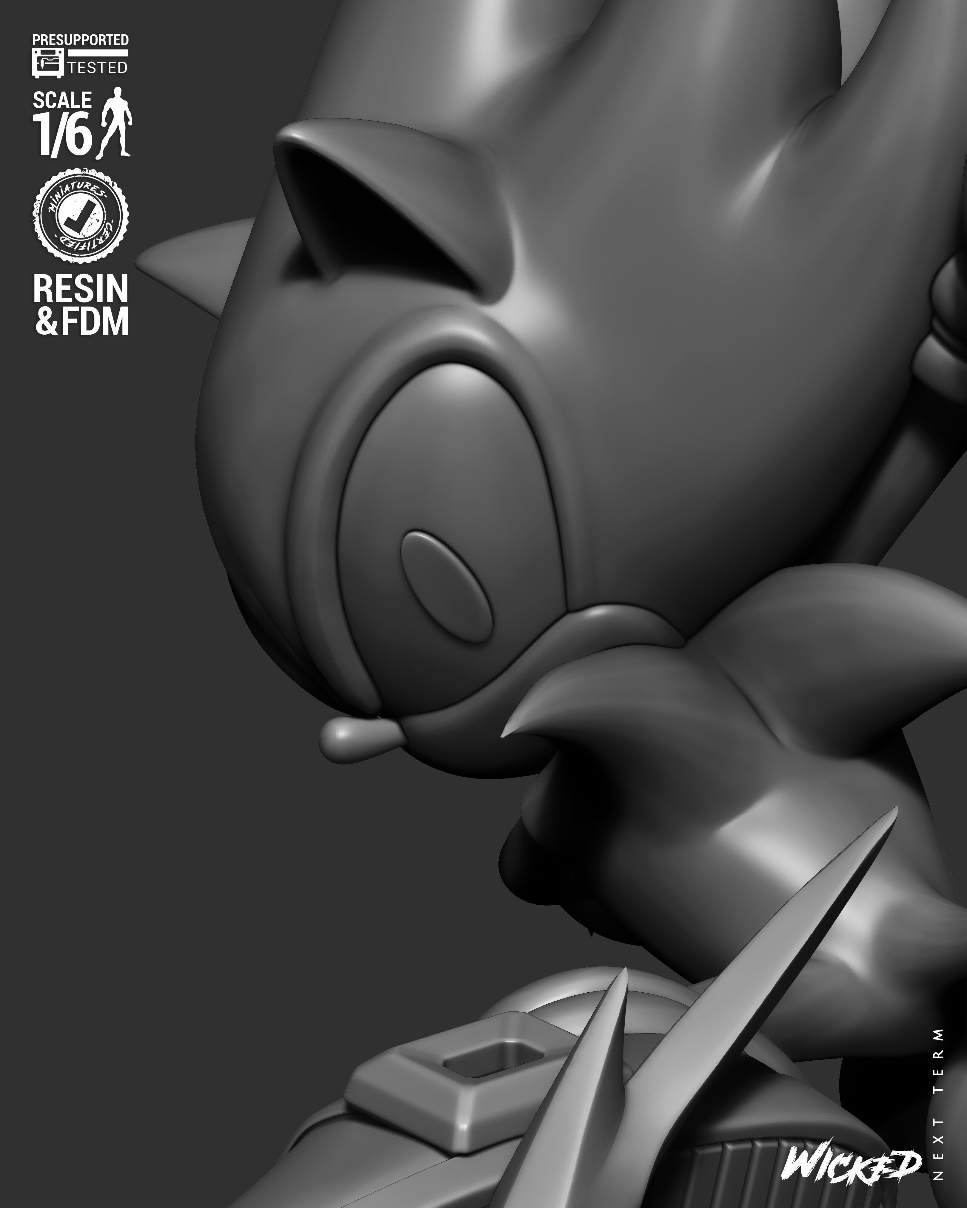 Wicked Video Games Sonic Sculpture 3D print model_29