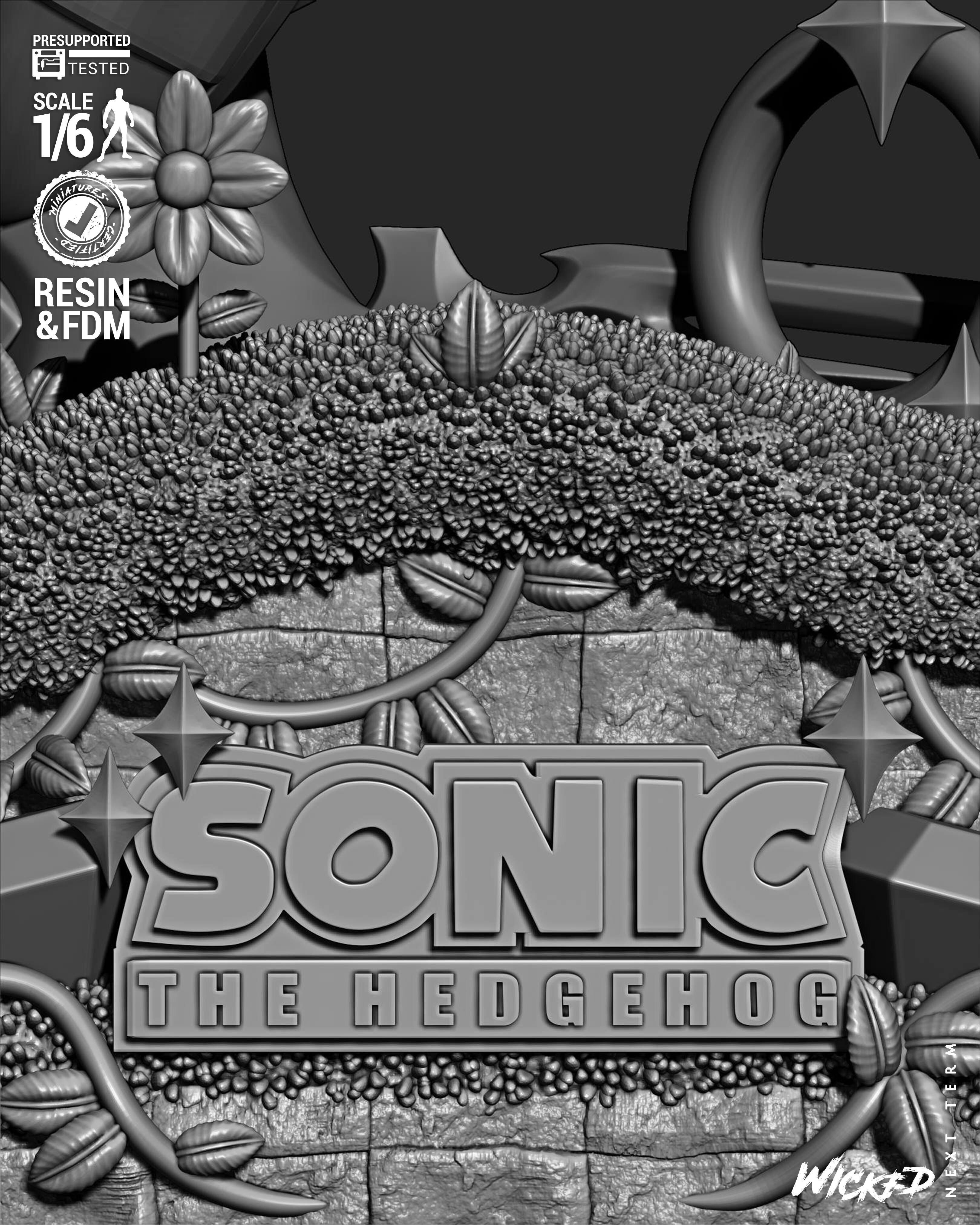 Wicked Video Games Sonic Sculpture 3D print model_13