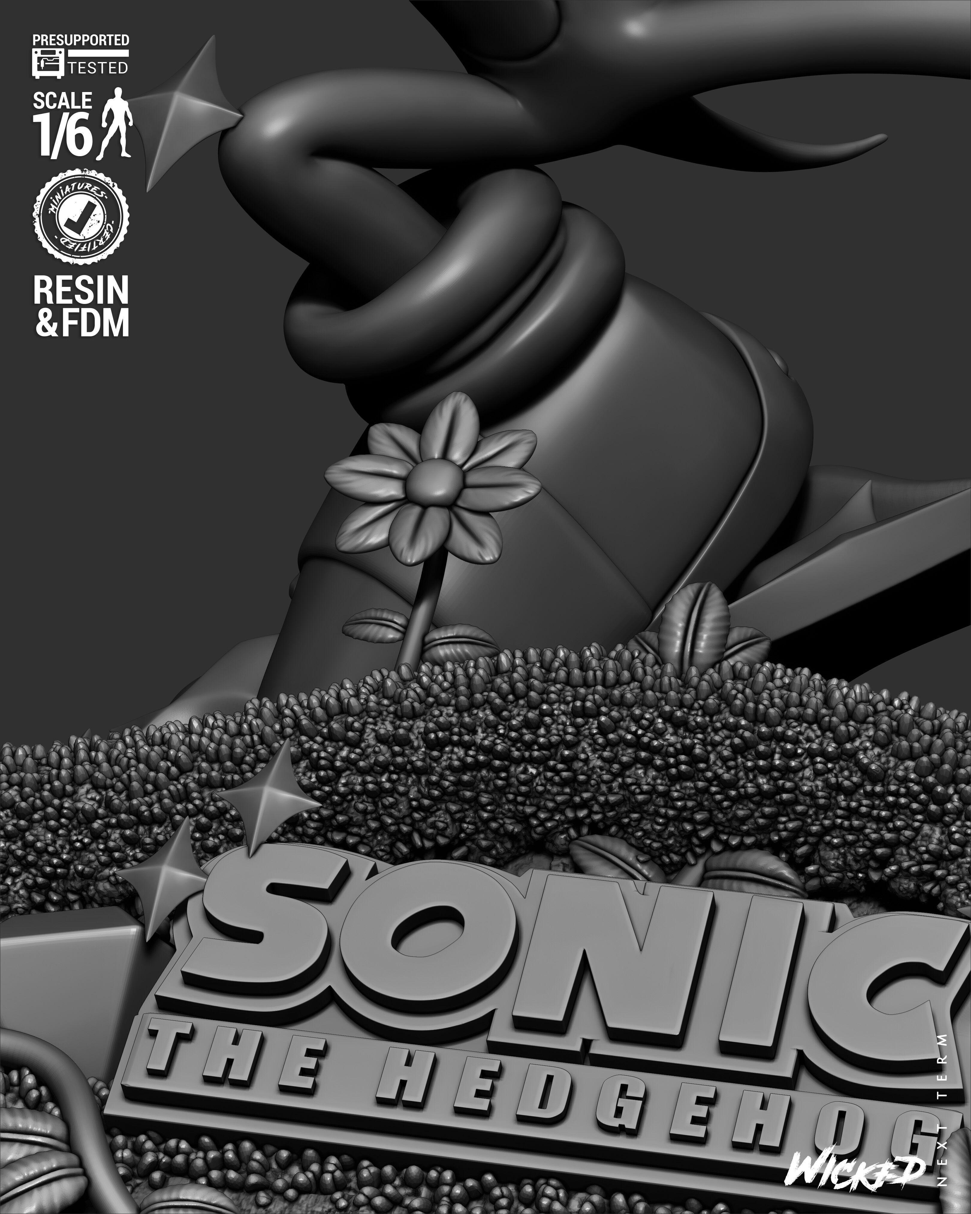 Wicked Video Games Sonic Sculpture 3D print model_24