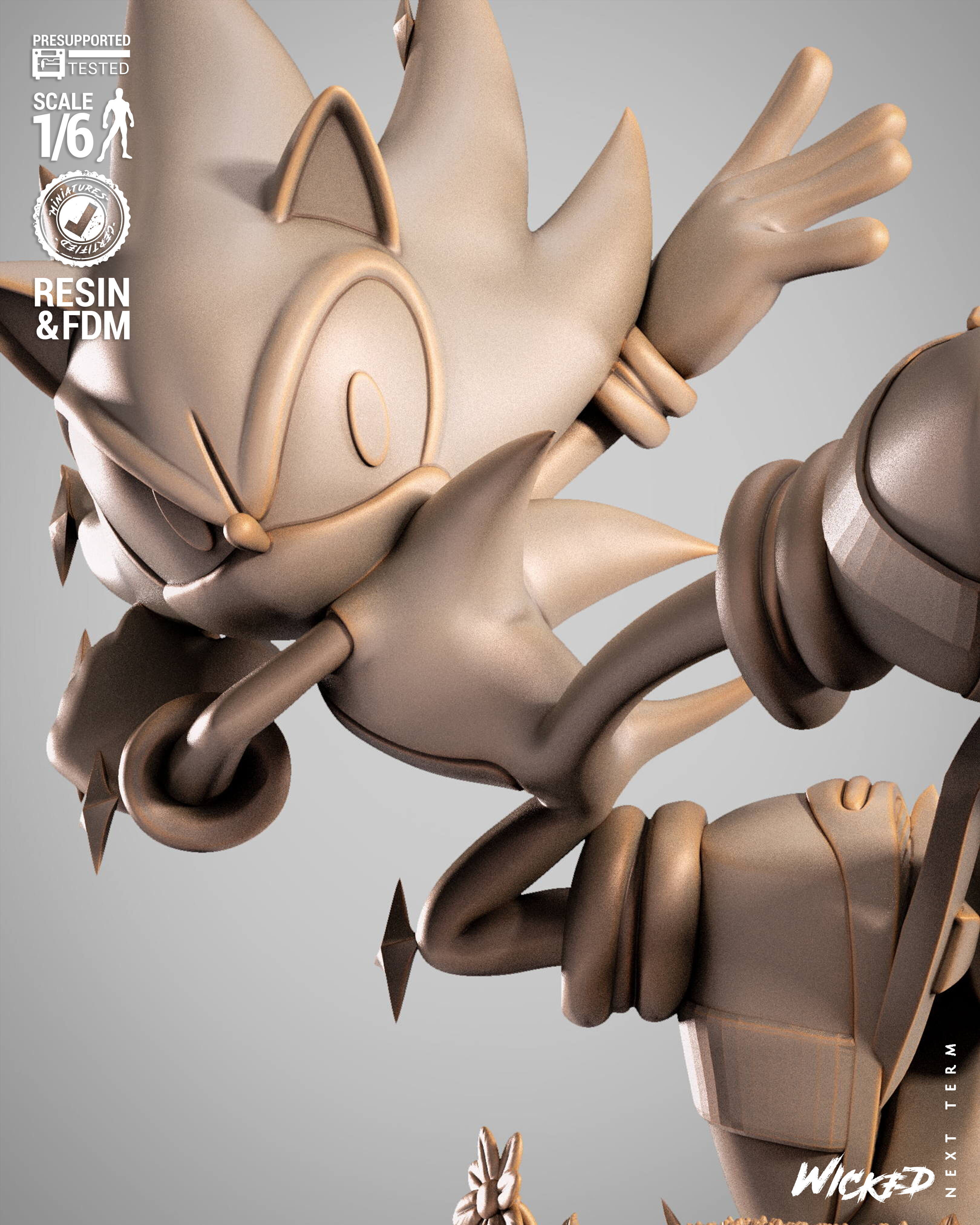 Wicked Video Games Sonic Sculpture 3D print model_5