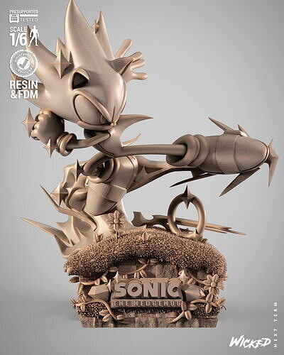 Wicked Video Games Sonic Sculpture 3D print model