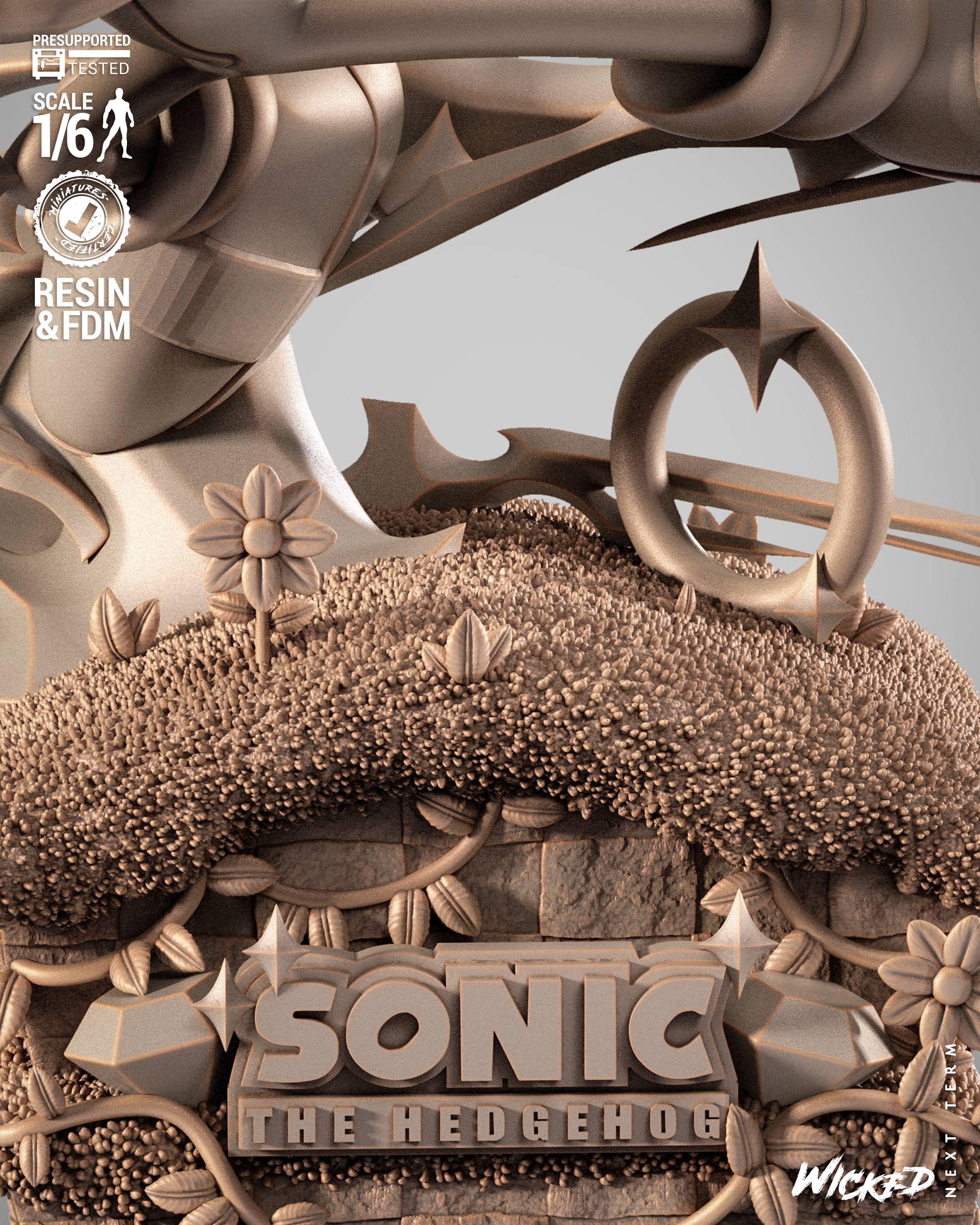 Wicked Video Games Sonic Sculpture 3D print model_42