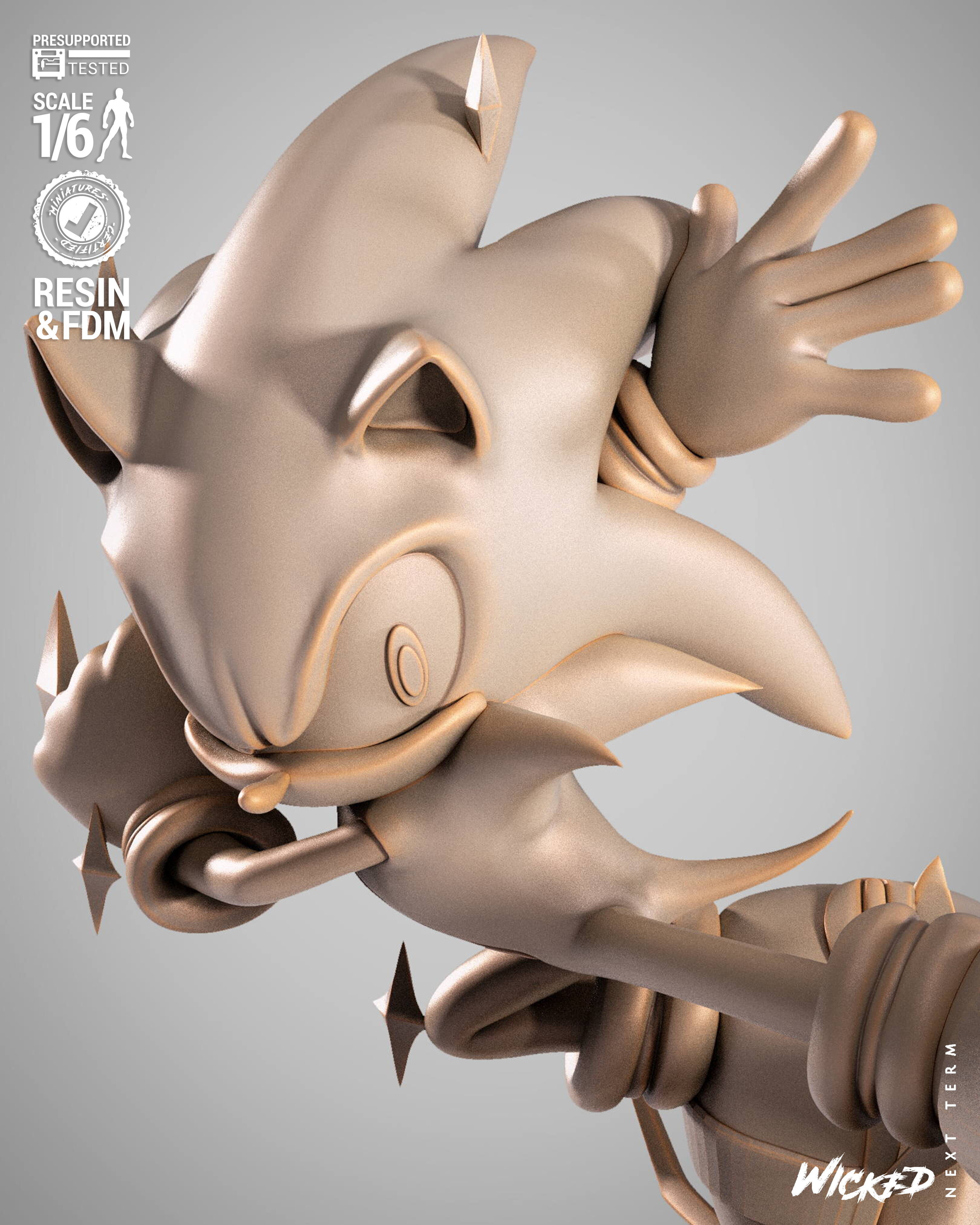 Wicked Video Games Sonic Sculpture 3D print model_32