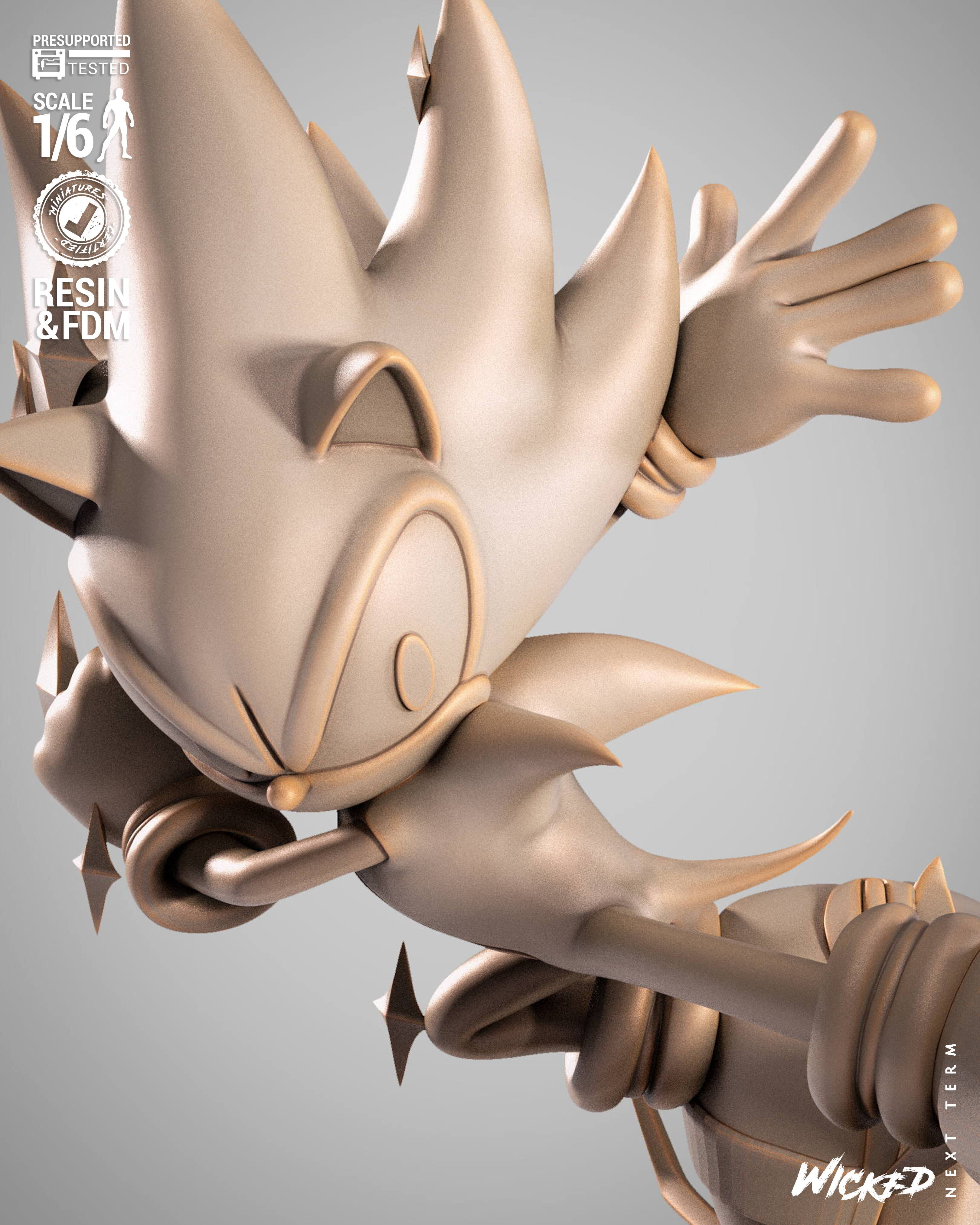 Wicked Video Games Sonic Sculpture 3D print model_6