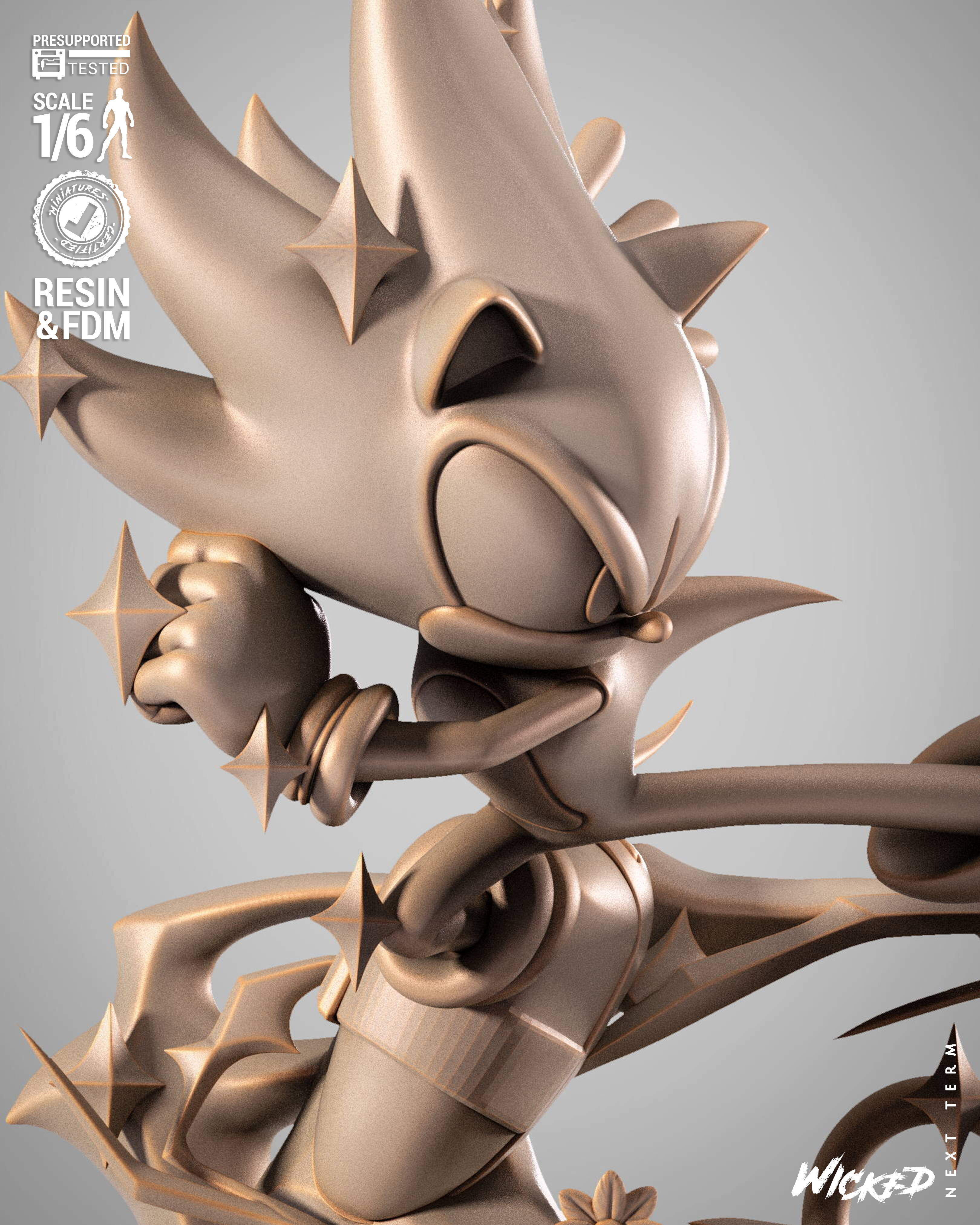 Wicked Video Games Sonic Sculpture 3D print model_34