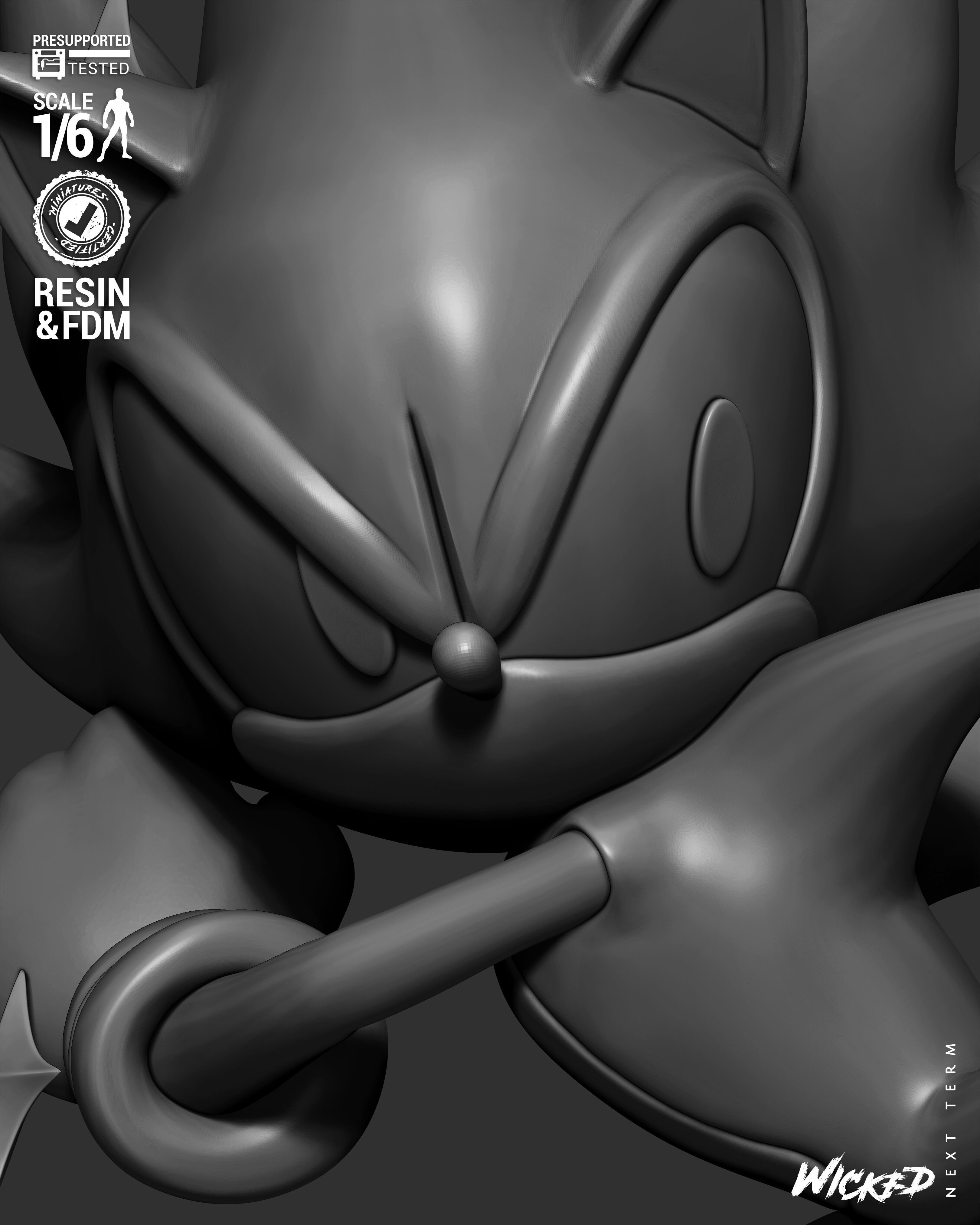 Wicked Video Games Sonic Sculpture 3D print model_26