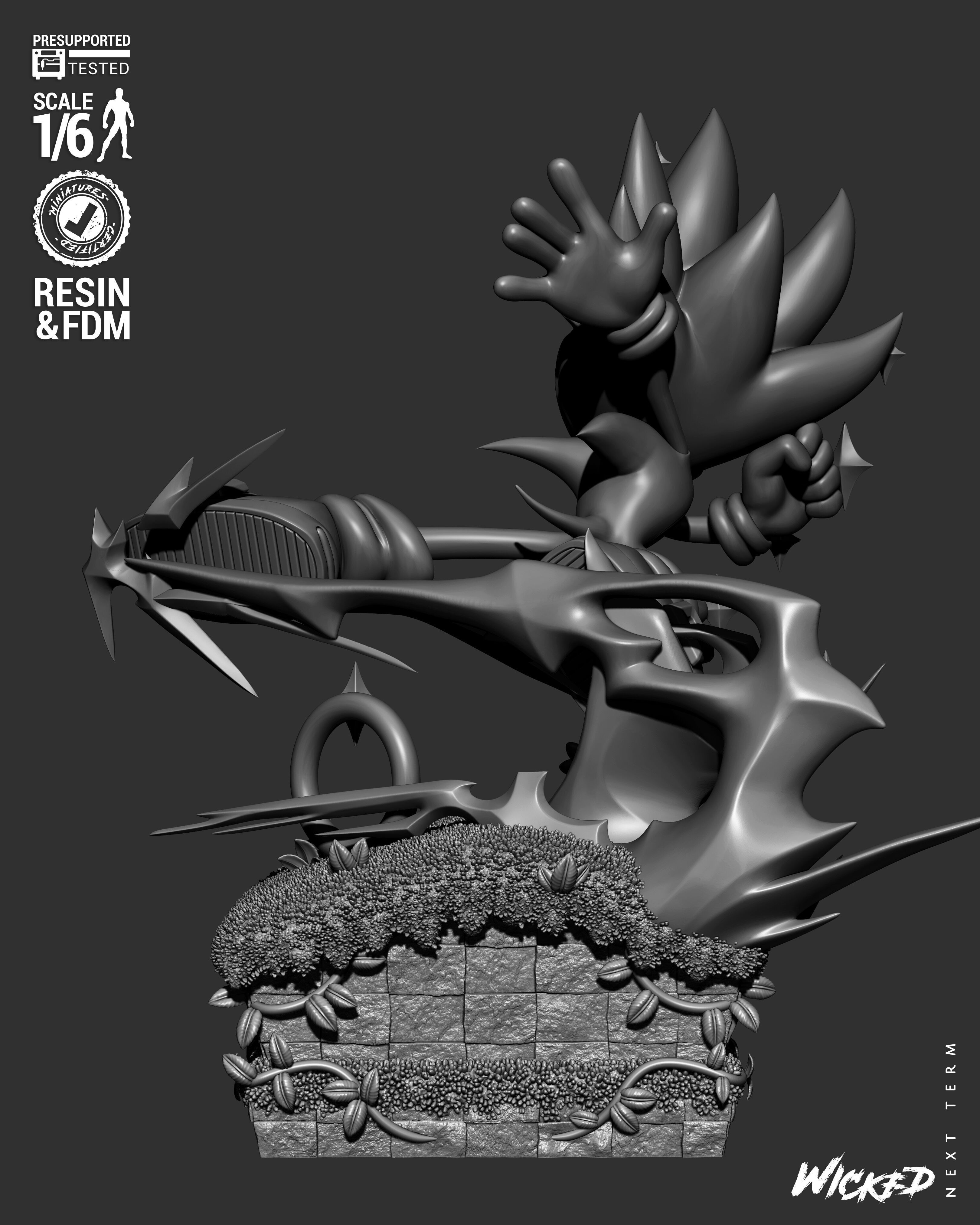 Wicked Video Games Sonic Sculpture 3D print model_16