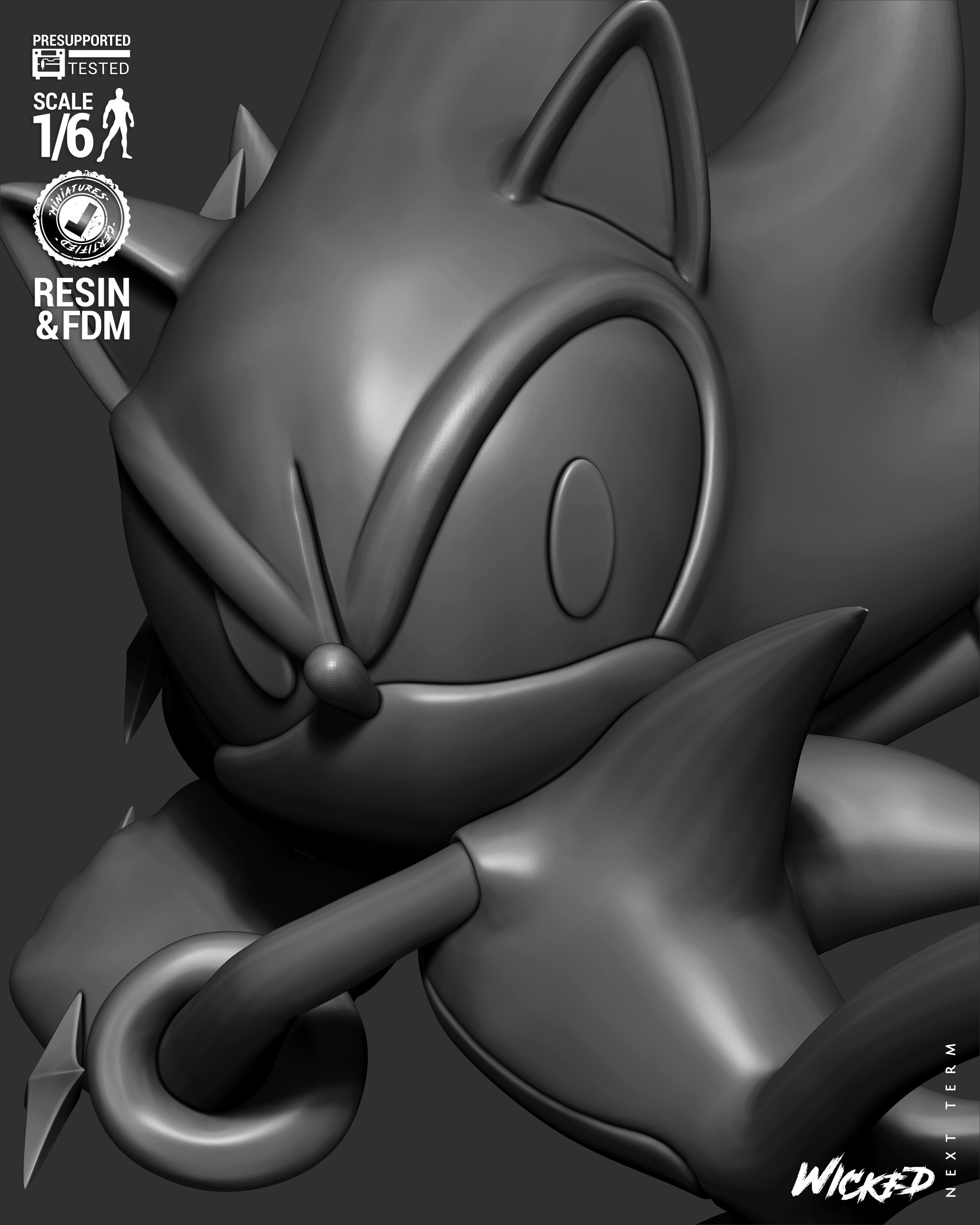 Wicked Video Games Sonic Sculpture 3D print model_21