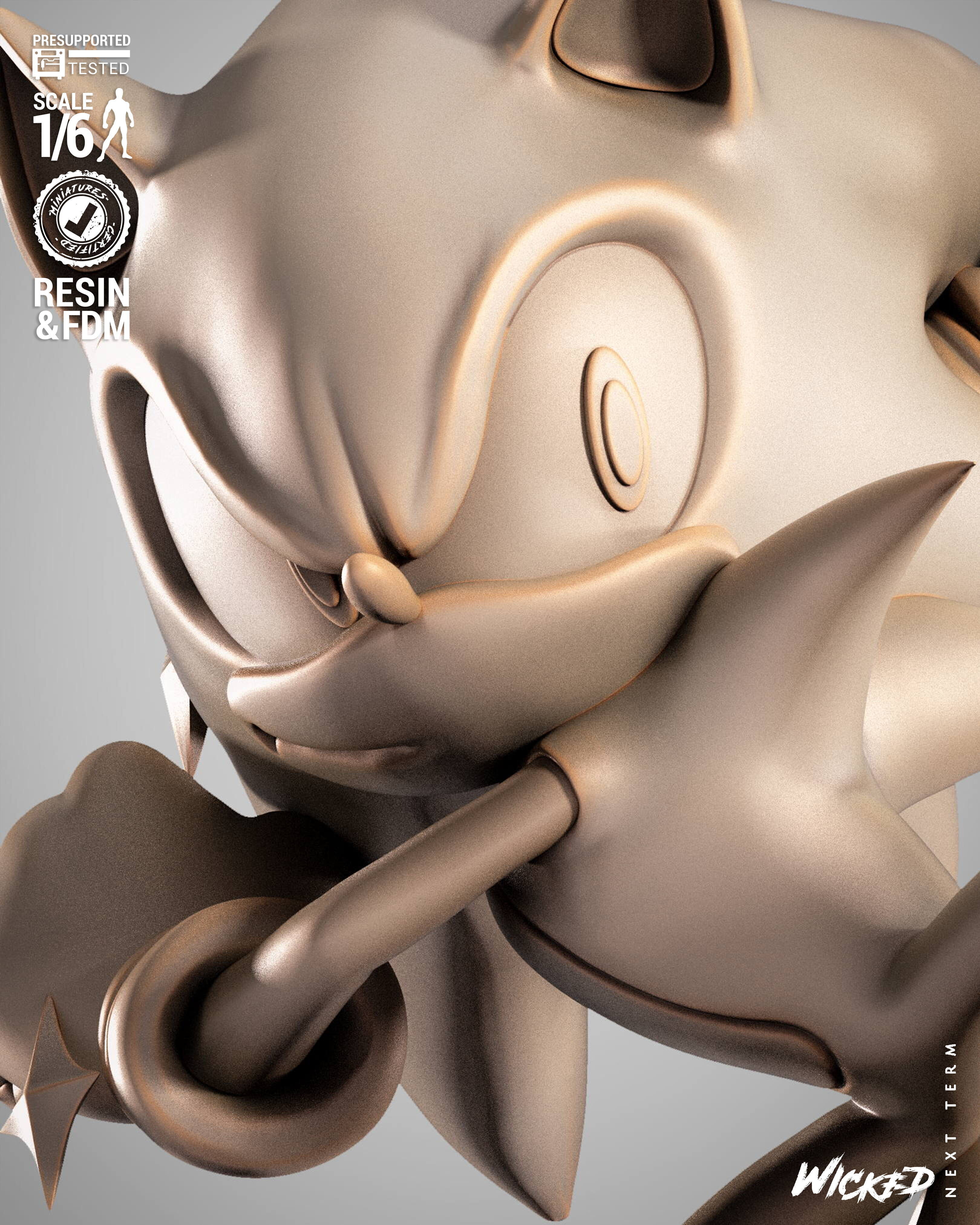Wicked Video Games Sonic Sculpture 3D print model_30