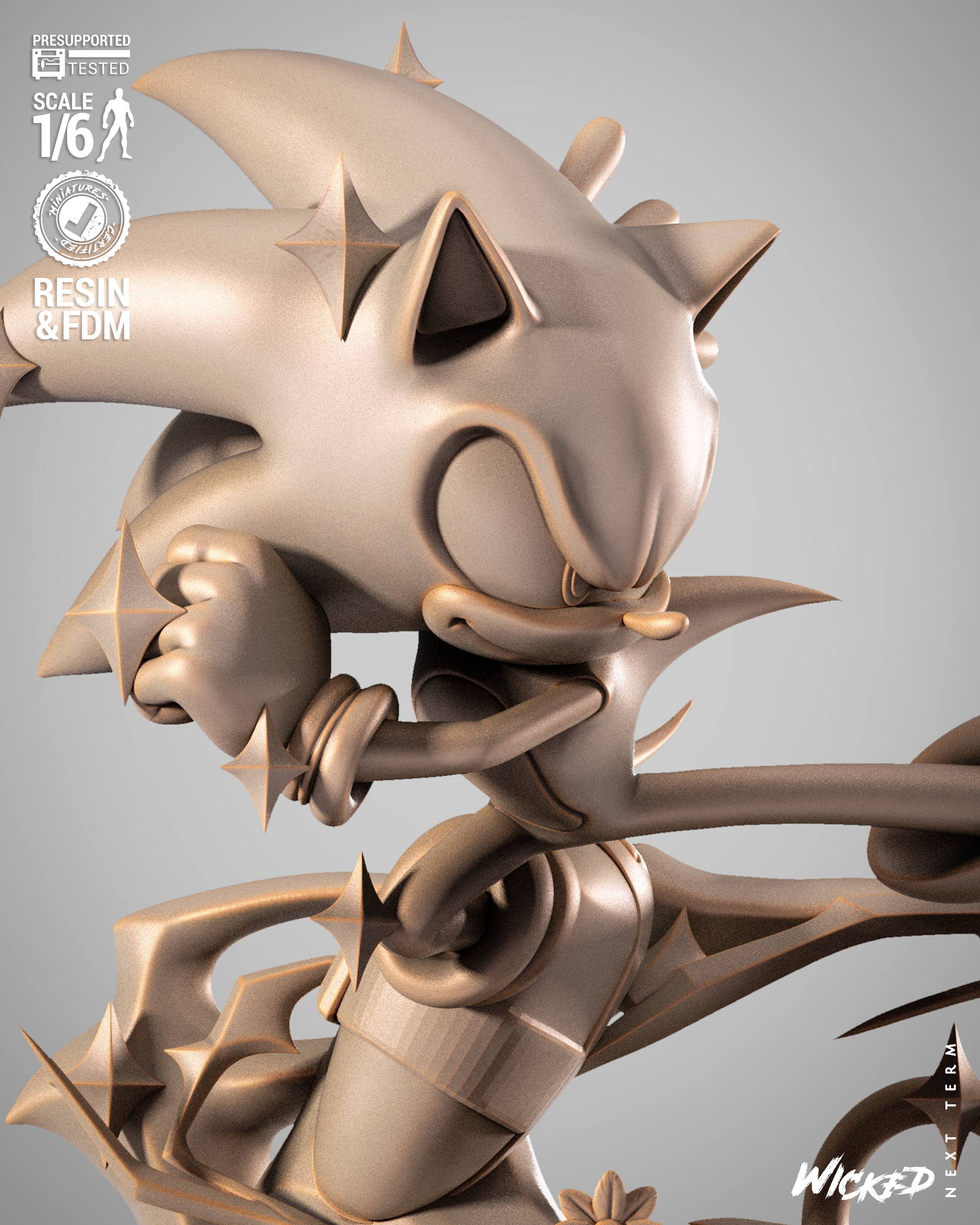 Wicked Video Games Sonic Sculpture 3D print model_33