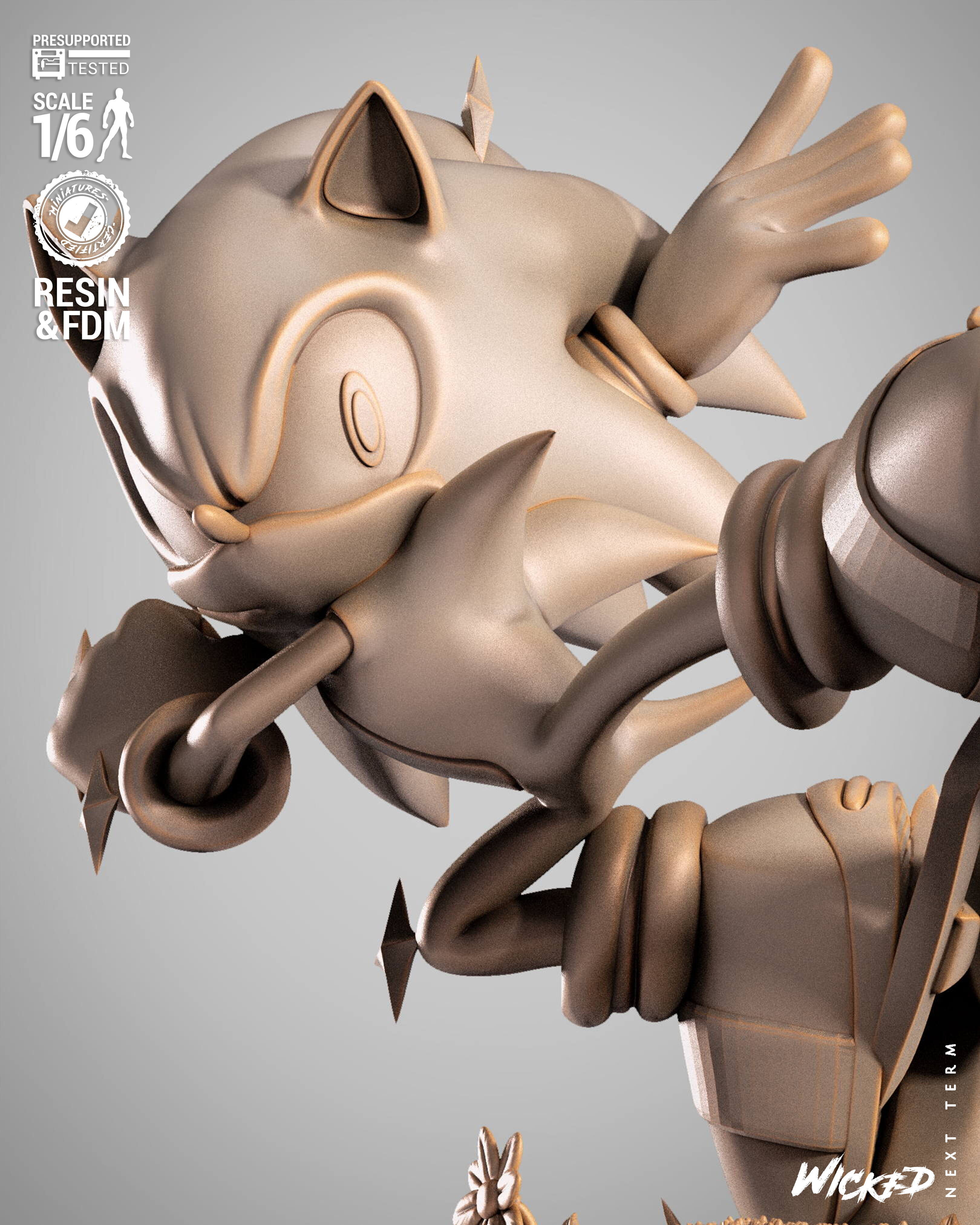Wicked Video Games Sonic Sculpture 3D print model_31