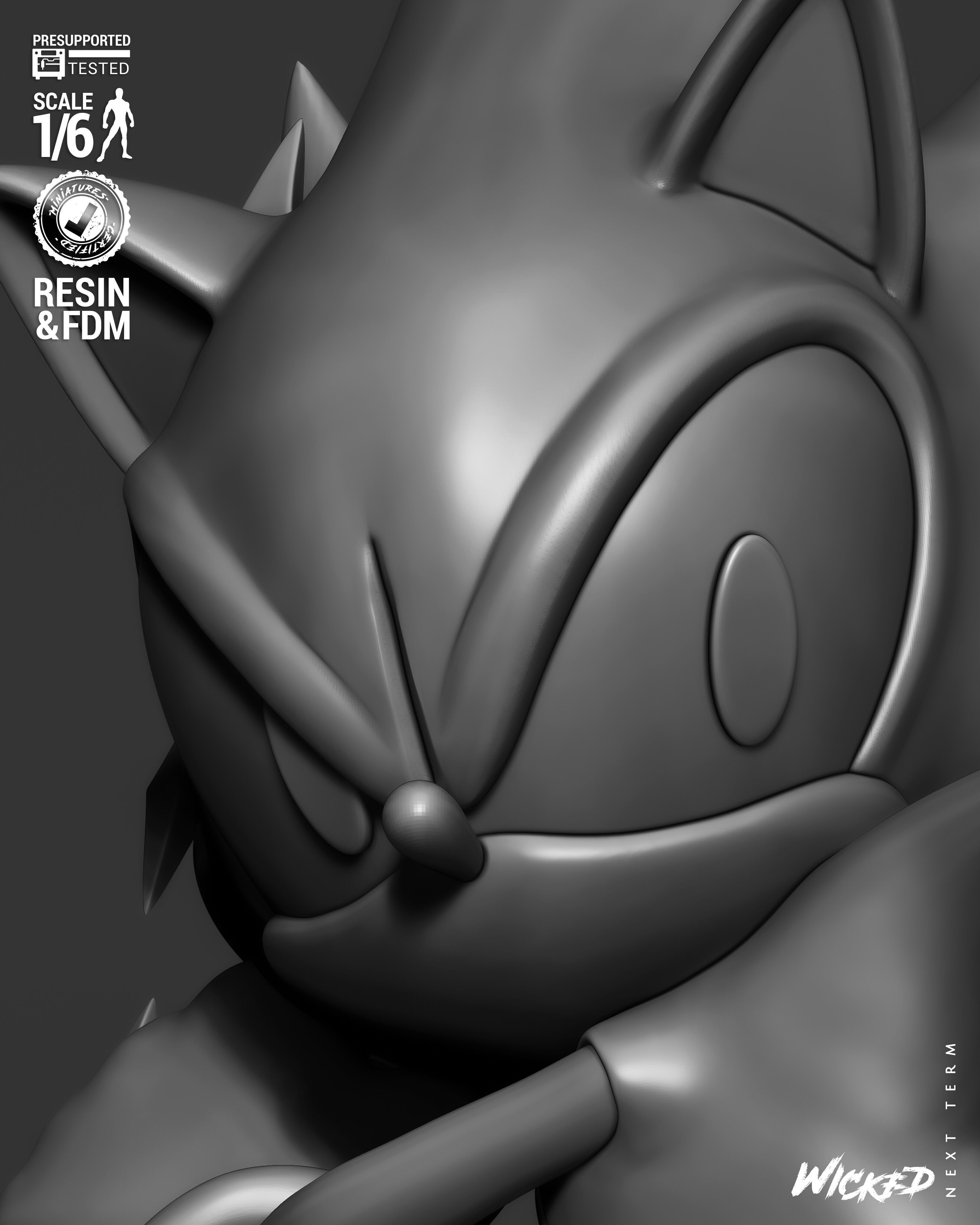 Wicked Video Games Sonic Sculpture 3D print model_23