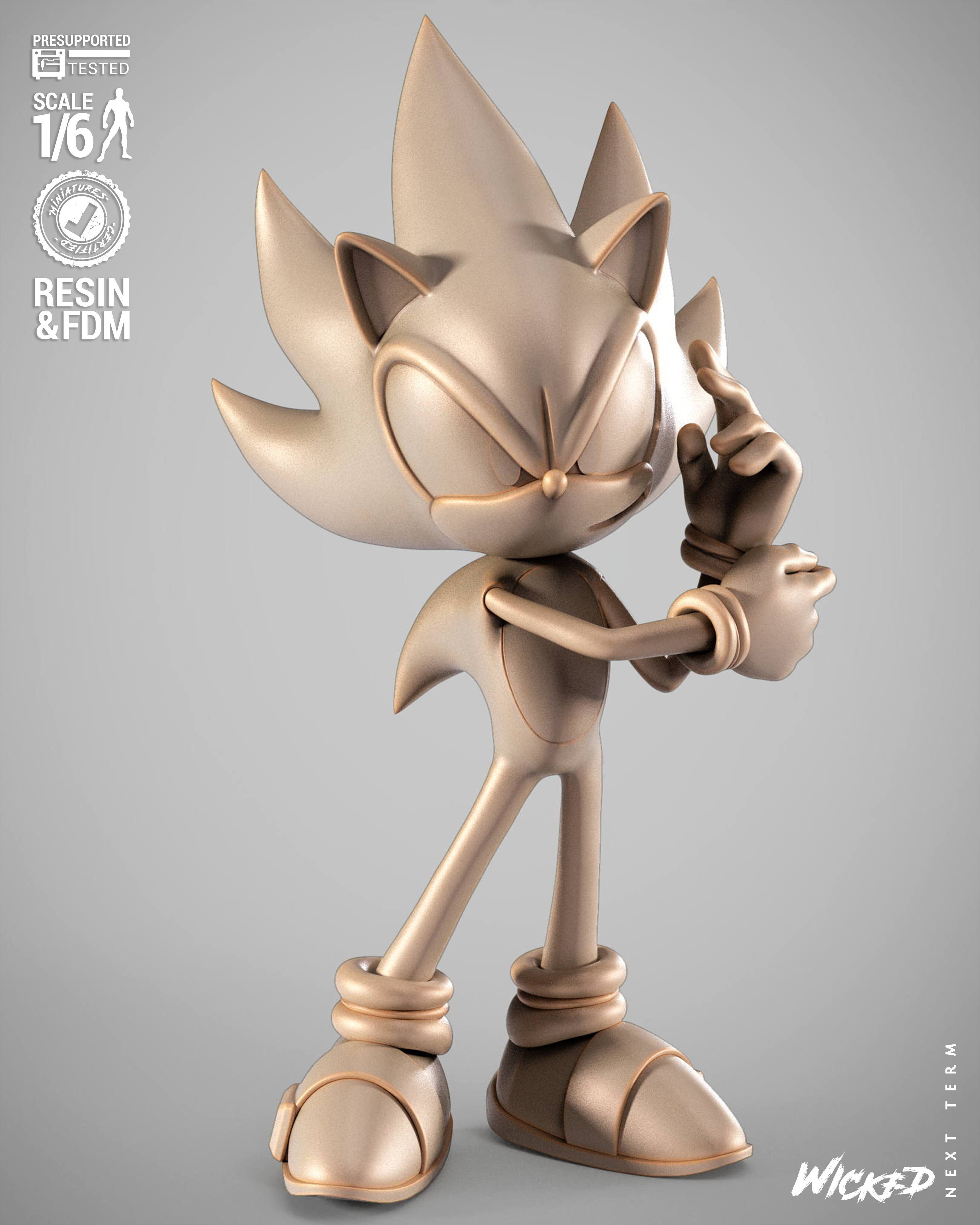 Wicked Video Games Sonic Sculpture Stand 3D print model_52
