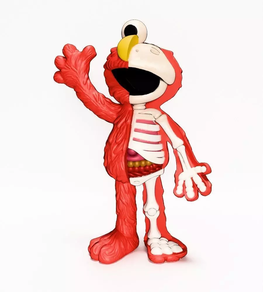 Dissected Elmo toy 3D print model_2
