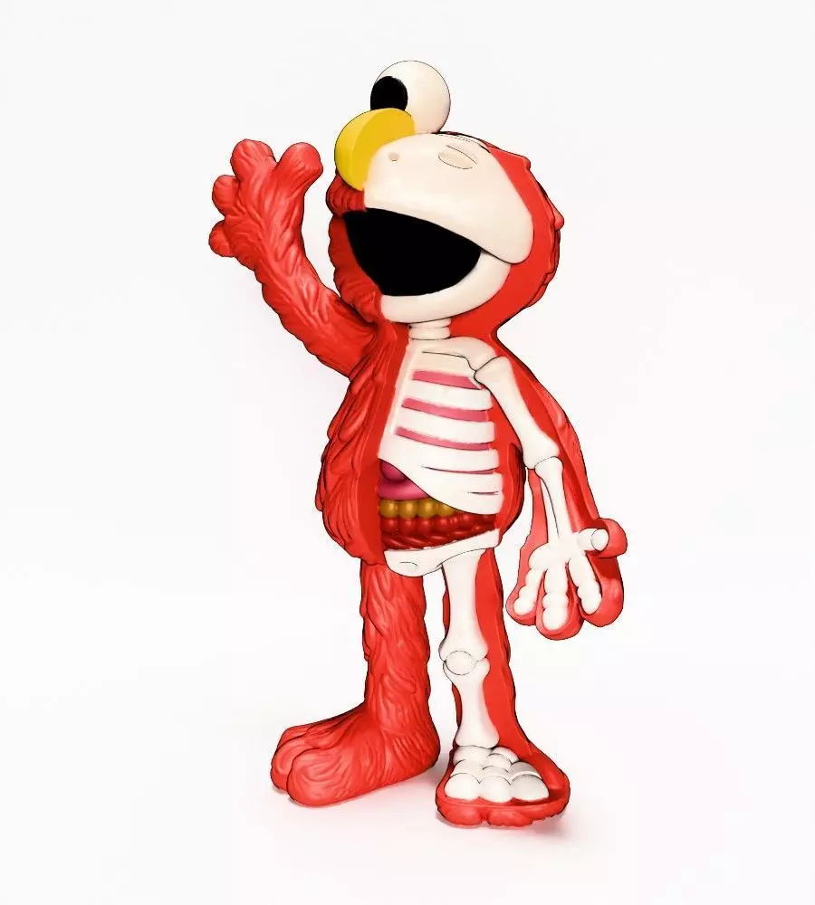 Dissected Elmo toy 3D print model_3