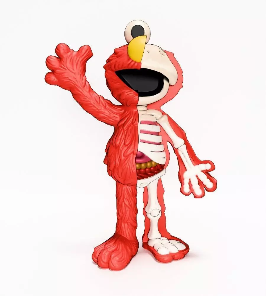 Dissected Elmo toy 3D print model_1