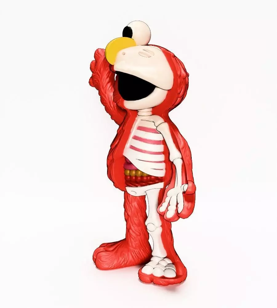 Dissected Elmo toy 3D print model_4