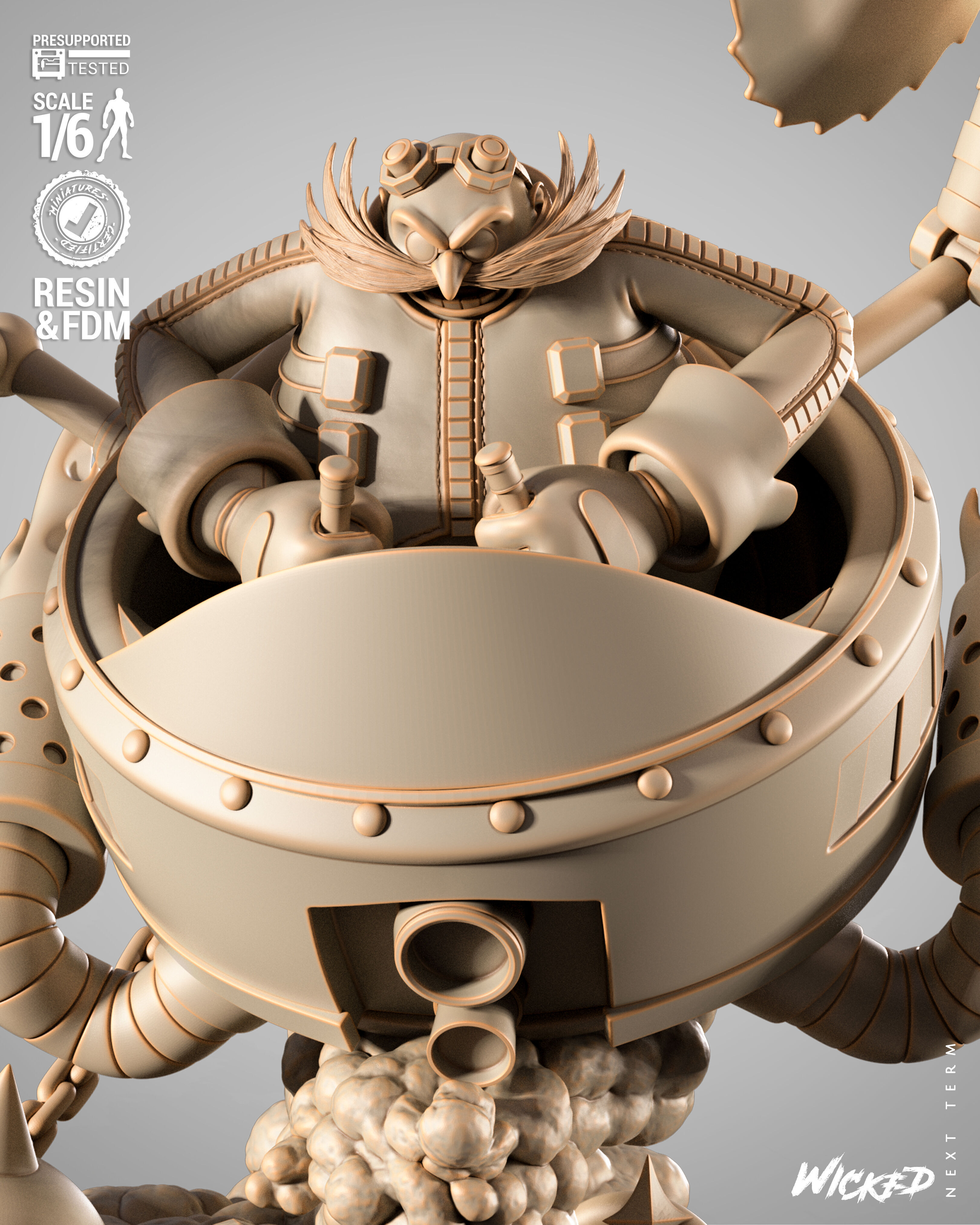Wicked Video Games Dr Eggman Sculpture 3D print model_5