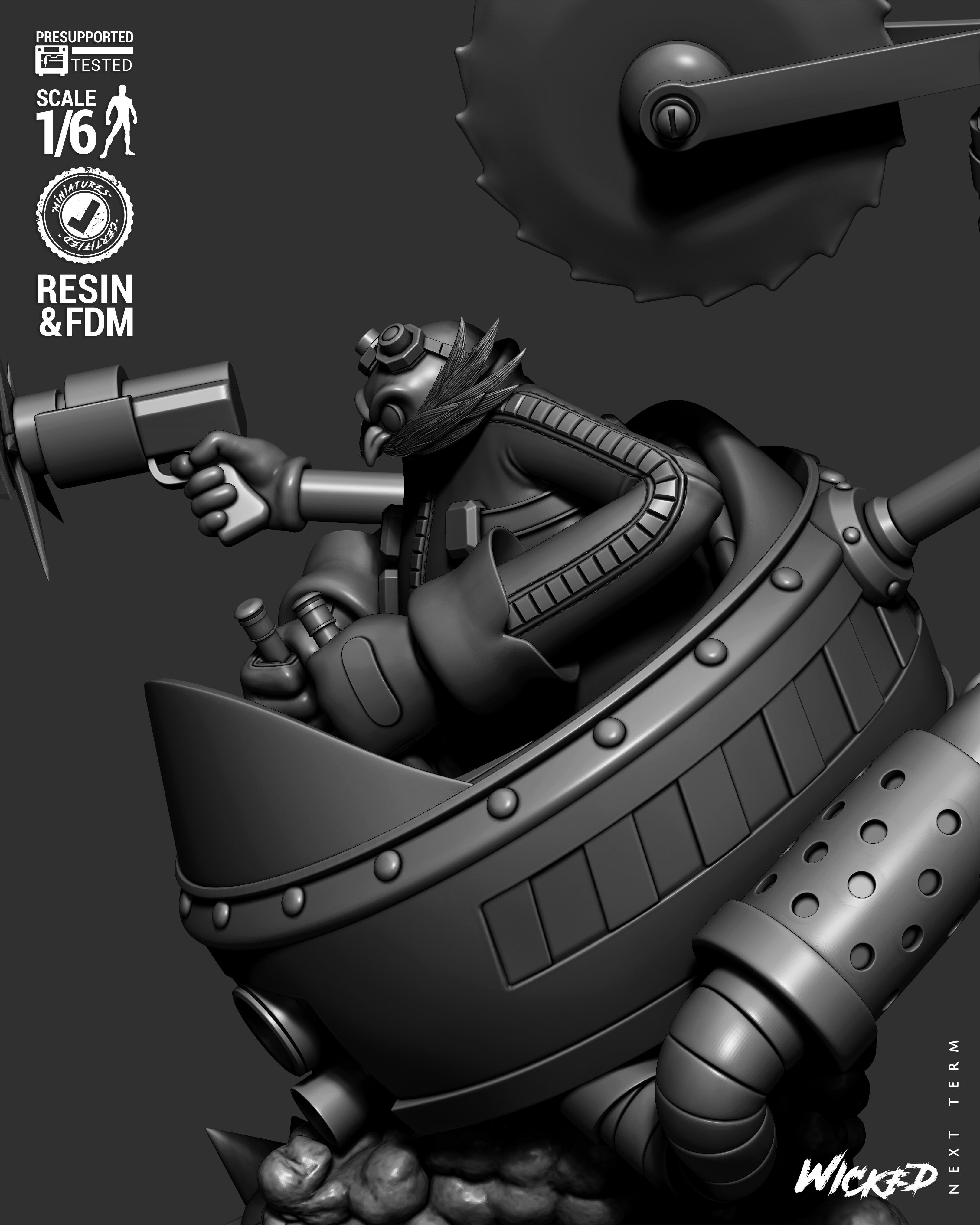 Wicked Video Games Dr Eggman Sculpture 3D print model_48