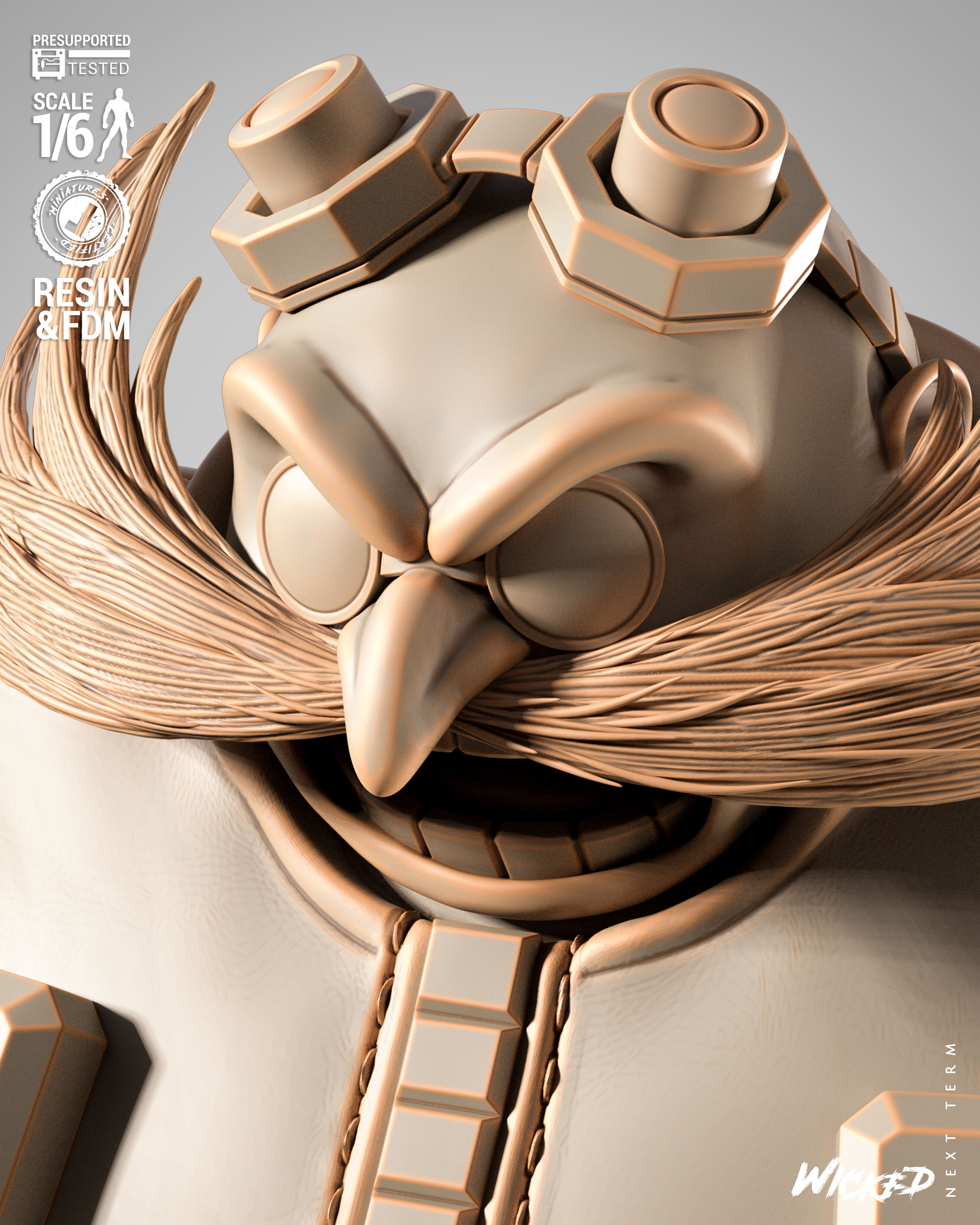 Wicked Video Games Dr Eggman Sculpture 3D print model_8