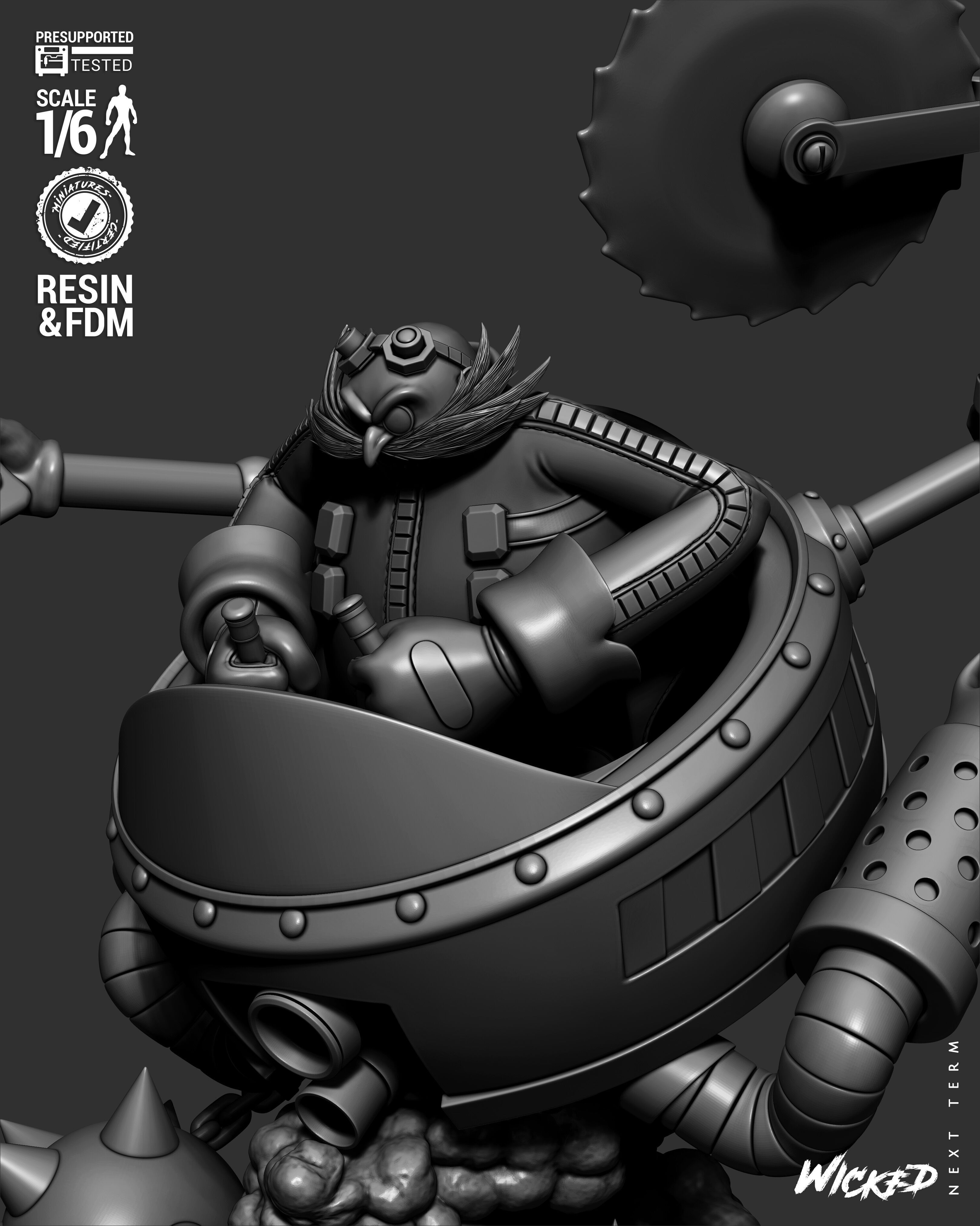 Wicked Video Games Dr Eggman Sculpture 3D print model_51