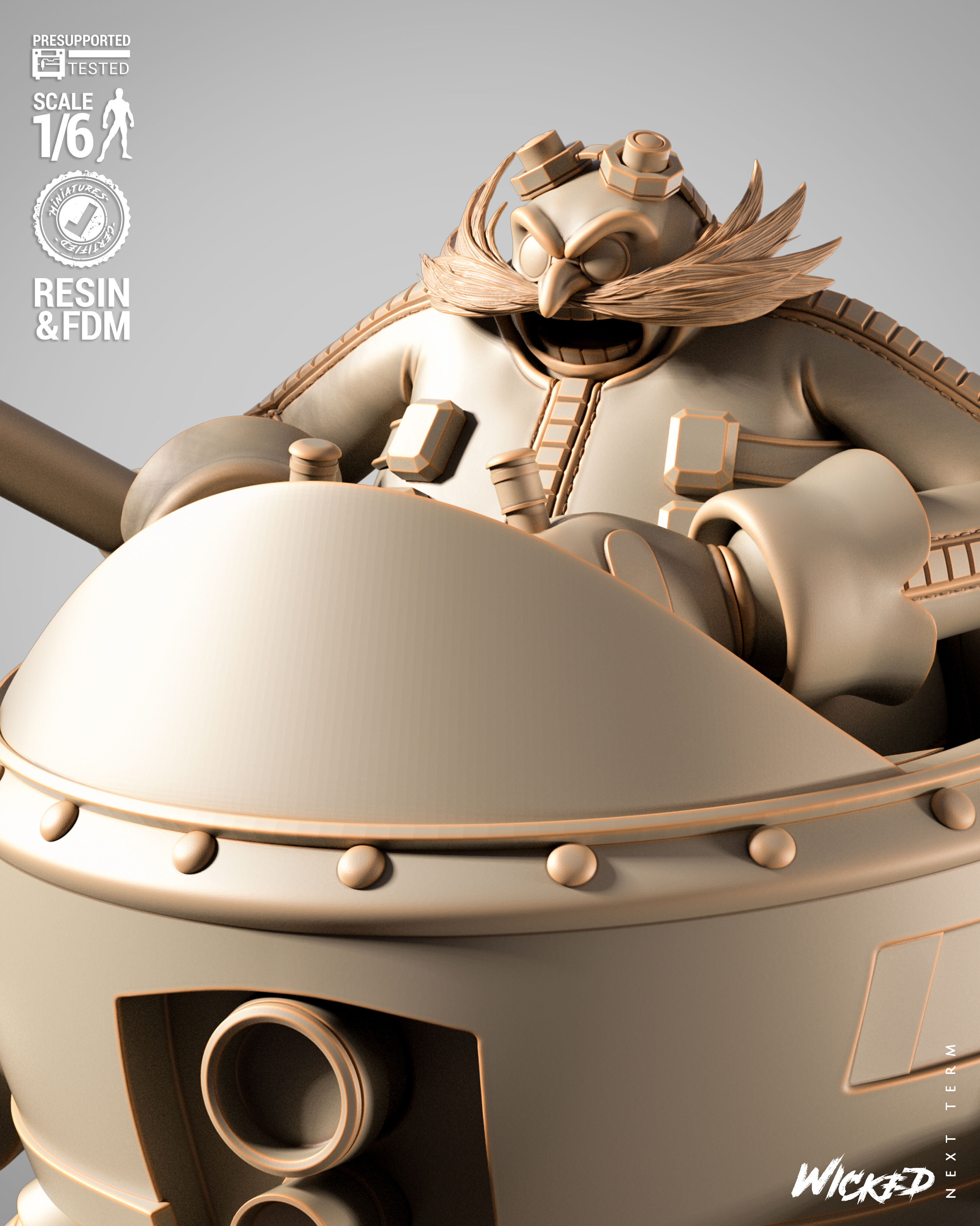 Wicked Video Games Dr Eggman Sculpture 3D print model_17