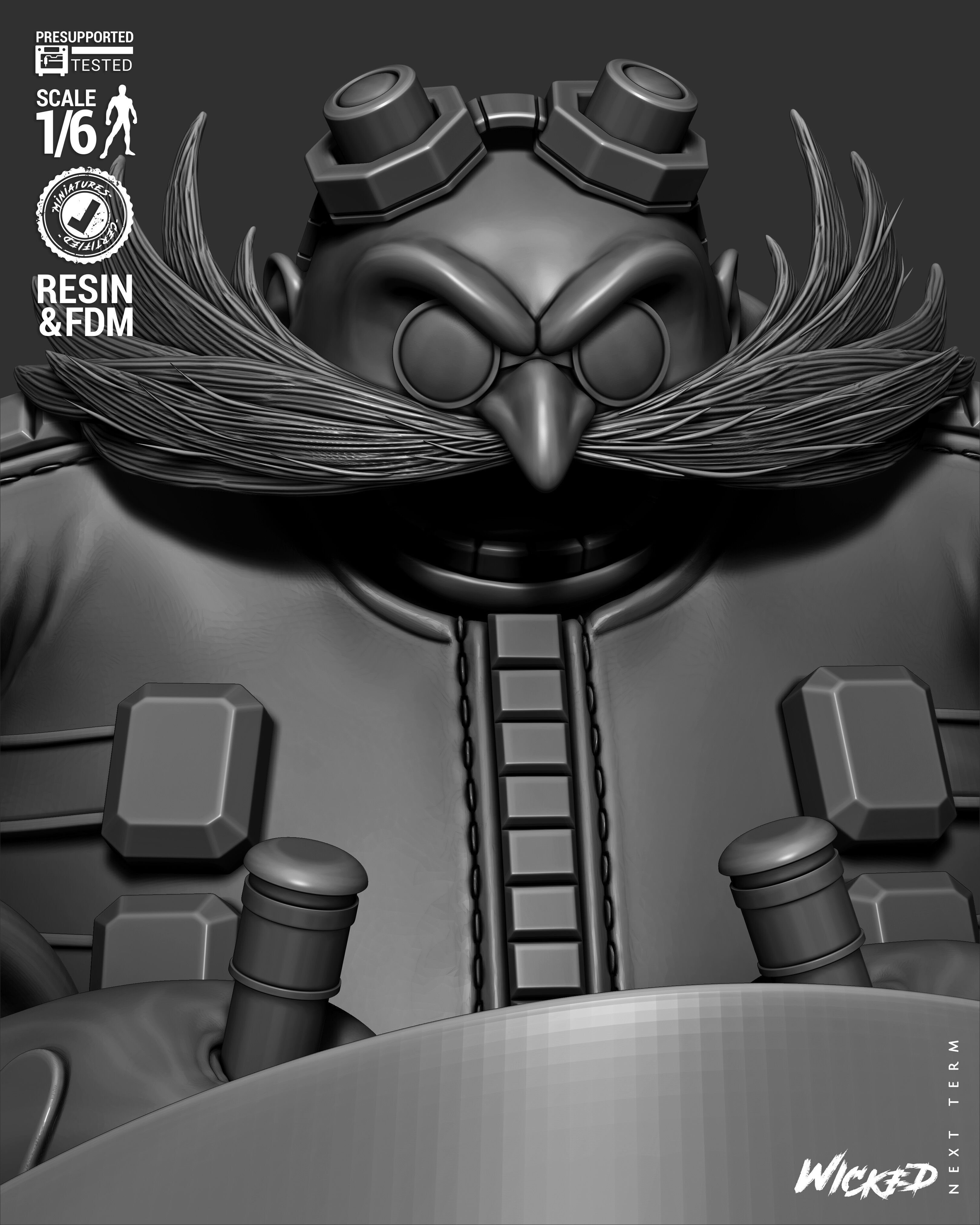 Wicked Video Games Dr Eggman Sculpture 3D print model_38