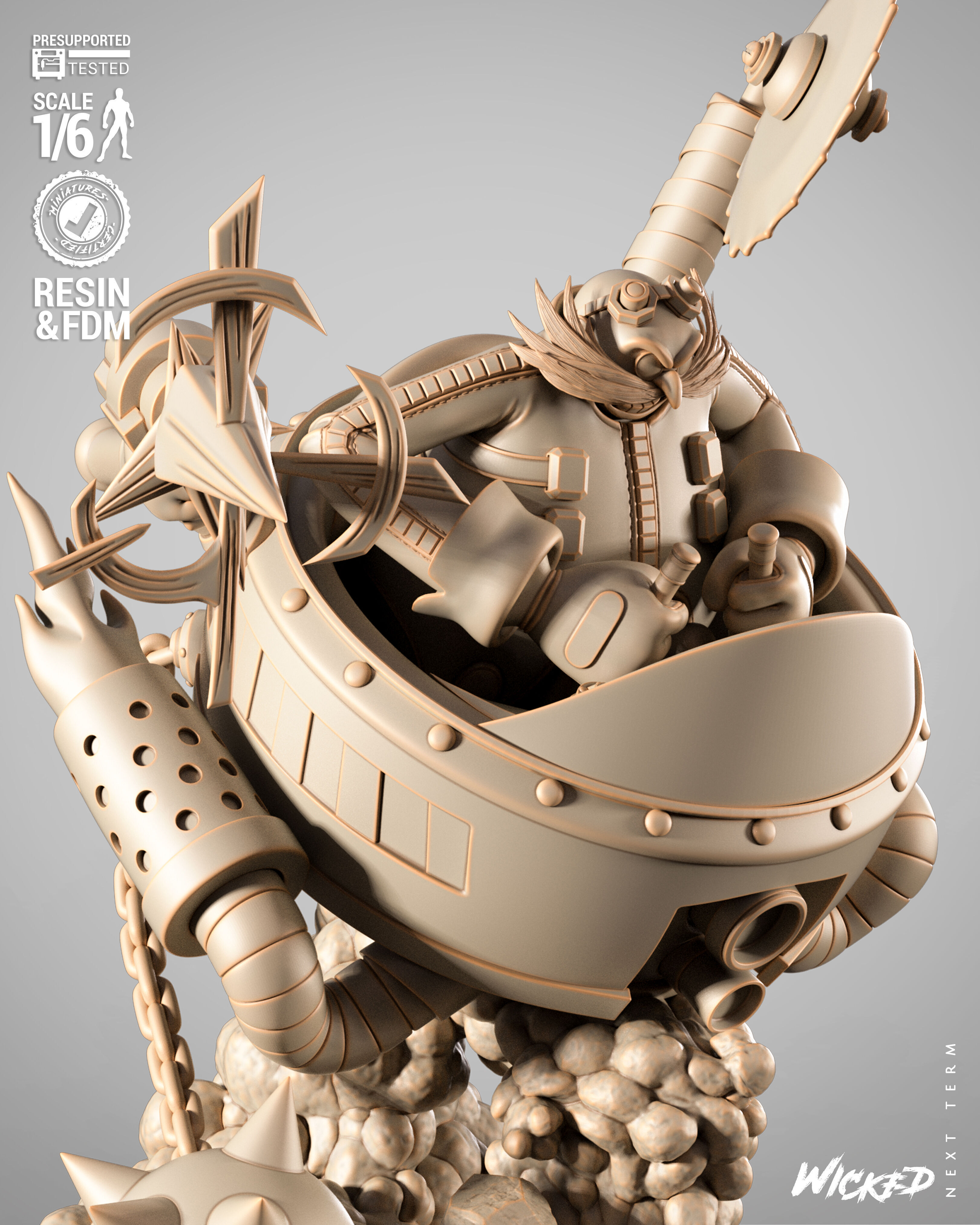 Wicked Video Games Dr Eggman Sculpture 3D print model_11