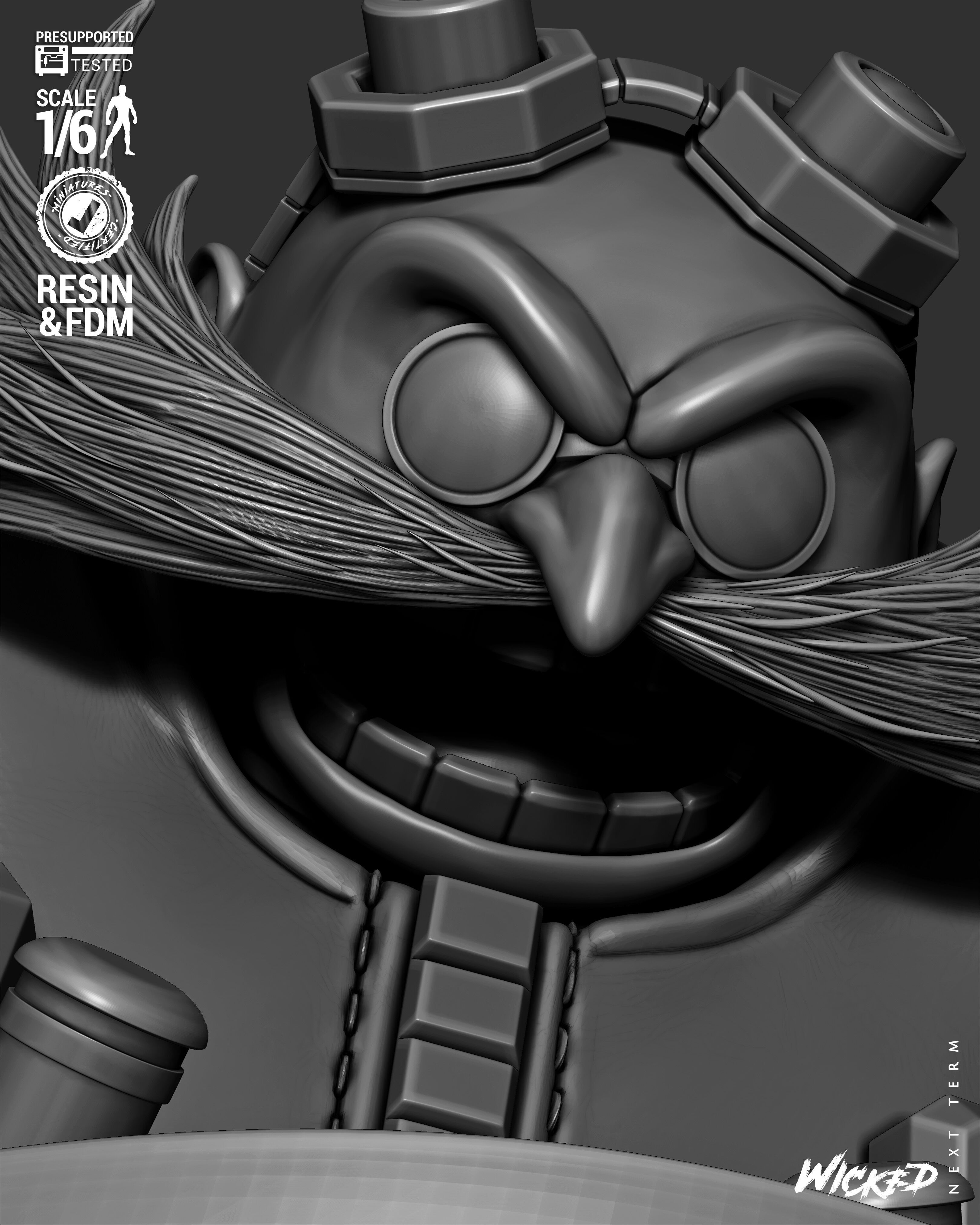 Wicked Video Games Dr Eggman Sculpture 3D print model_45