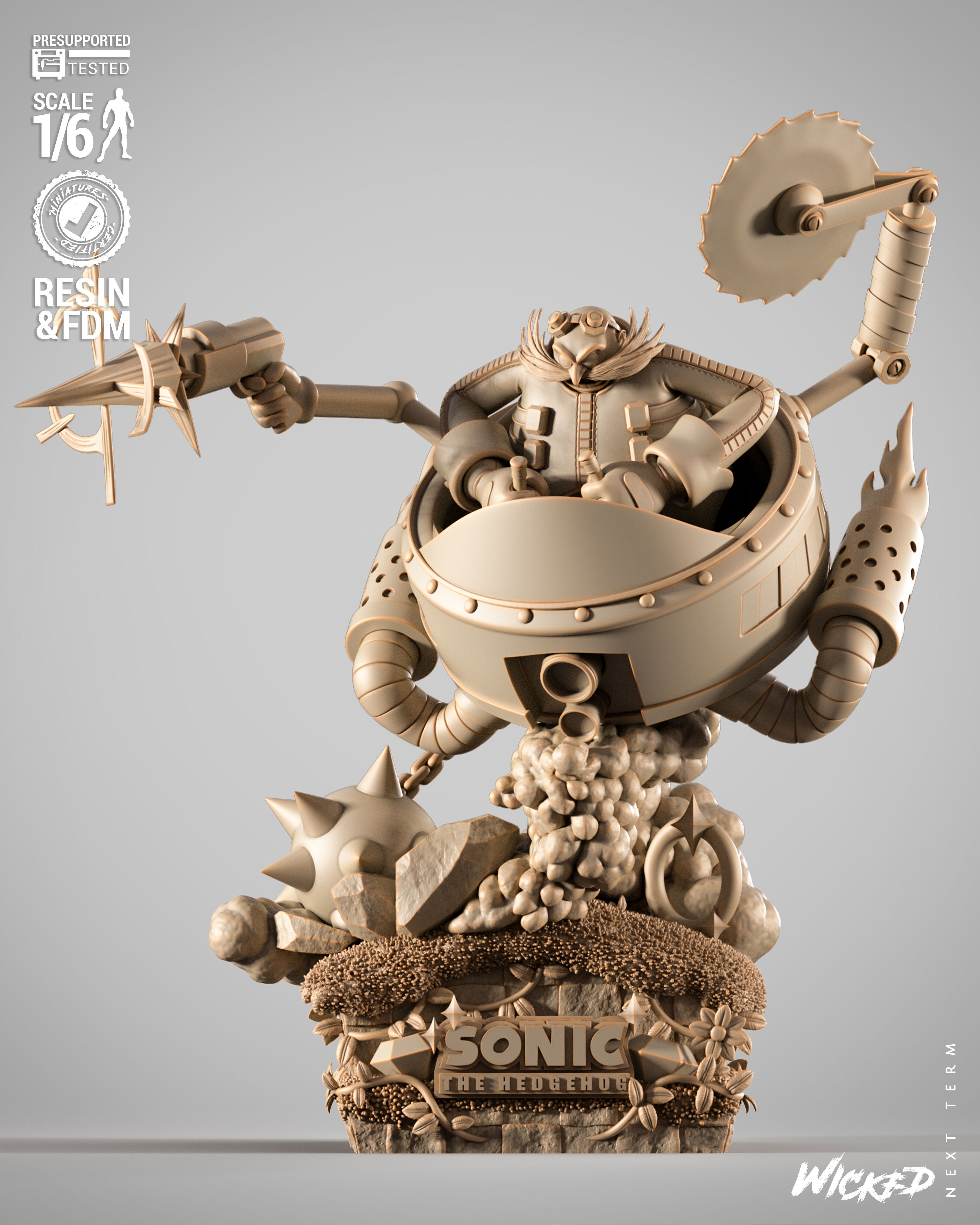 Wicked Video Games Dr Eggman Sculpture 3D print model_1