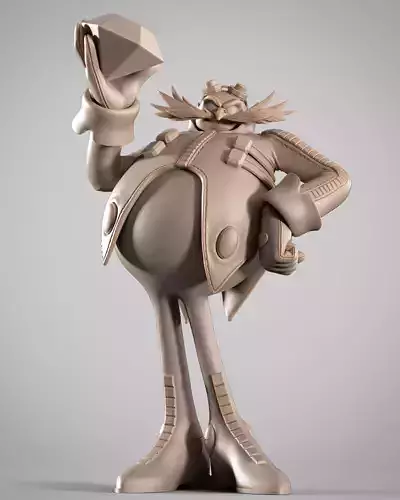 Wicked Video Games Dr Eggman Sculpture Stand 3D print model
